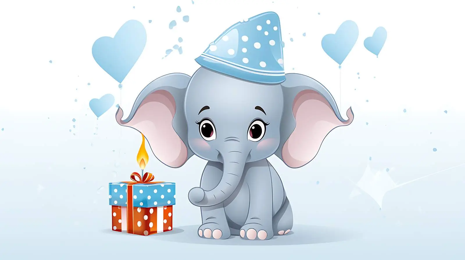 Birthday Elephant Template Illustration — free download from Dotvec