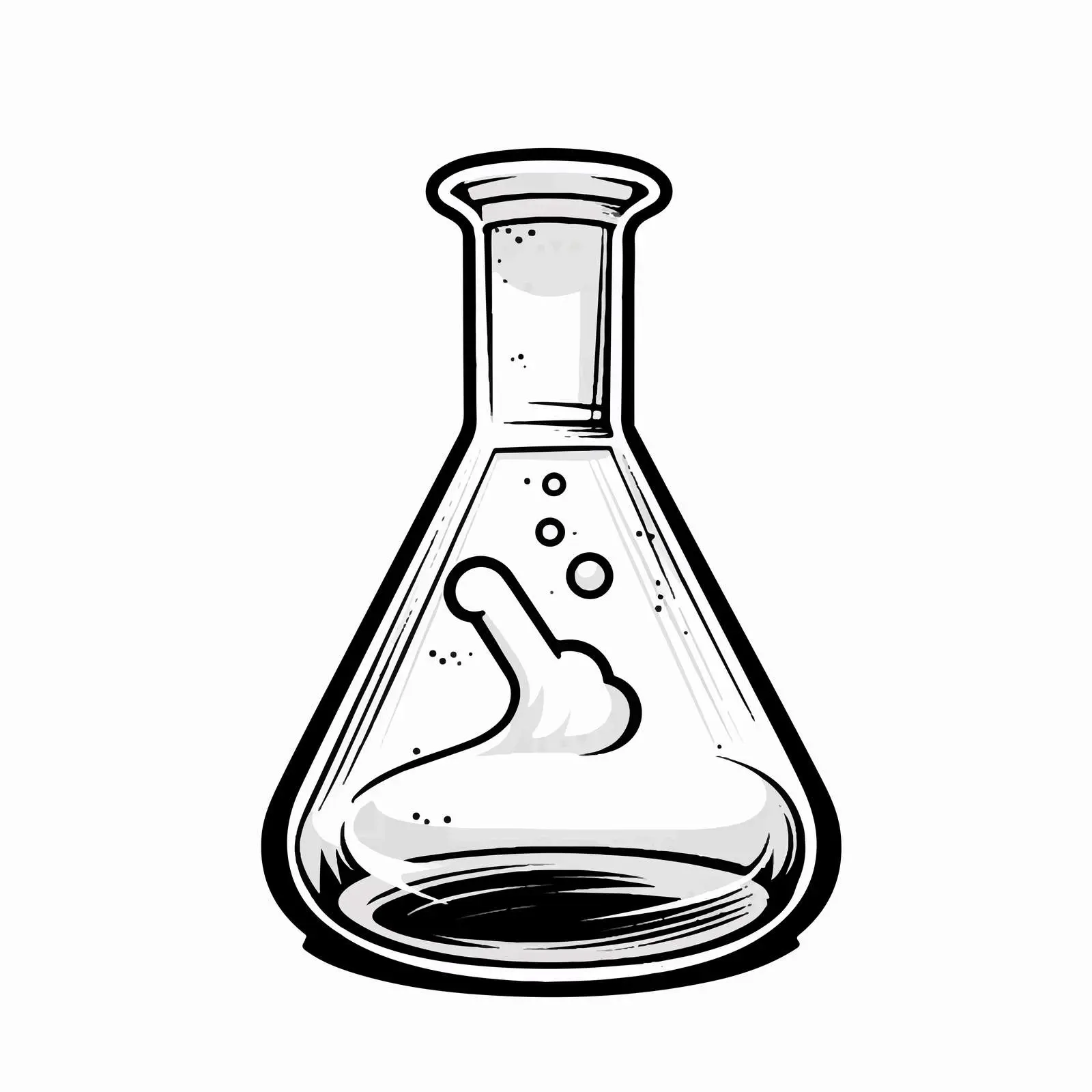 Cartoon Erlenmeyer Flask Vector Illustration – free flask image from Dotvec