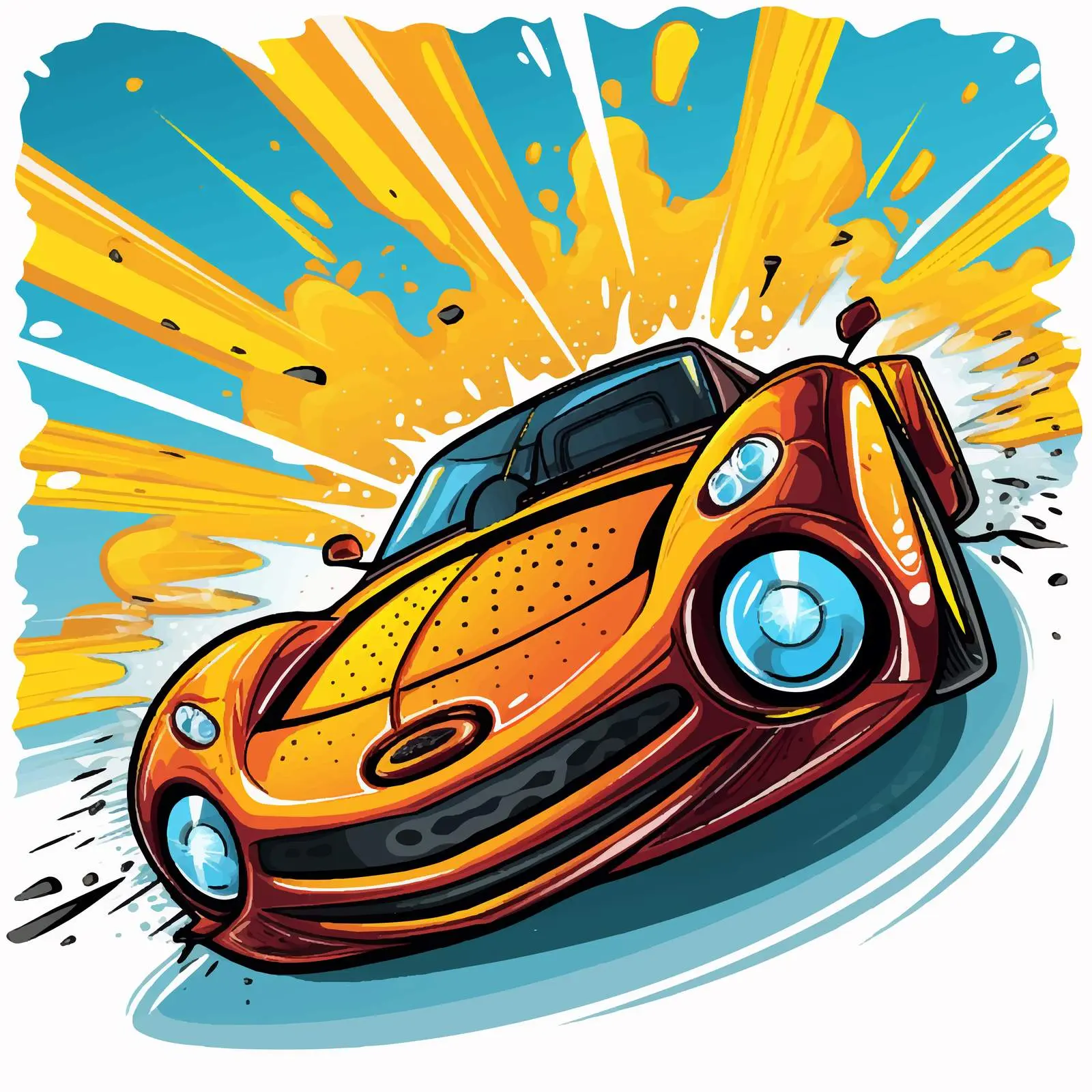 Cartoon Illustrating Car Speed Physics — free download from Dotvec