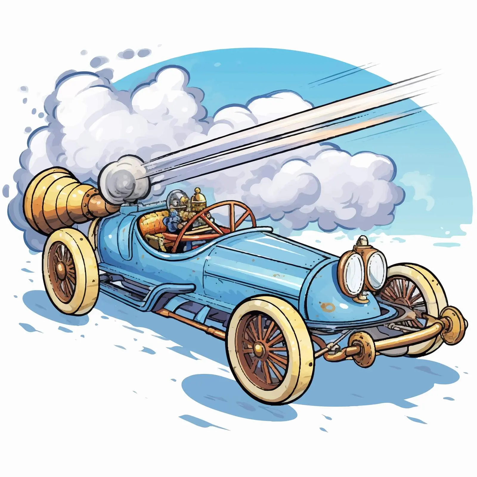 Cartoon Illustration of Car Speed Physics — free download from Dotvec