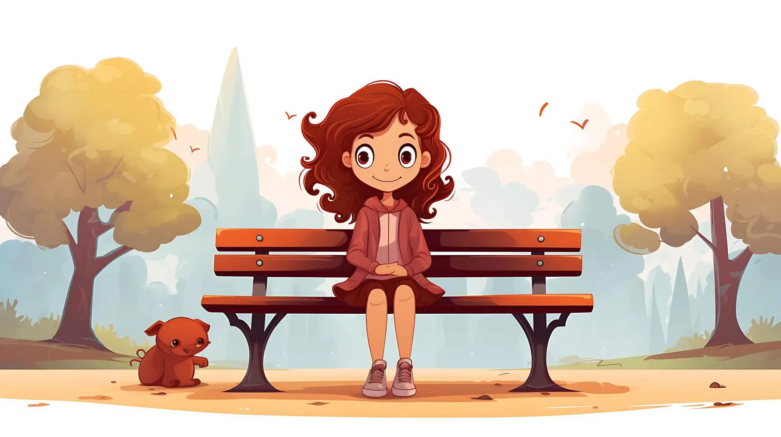 Serene Girl on Park Bench — free download from Dotvec