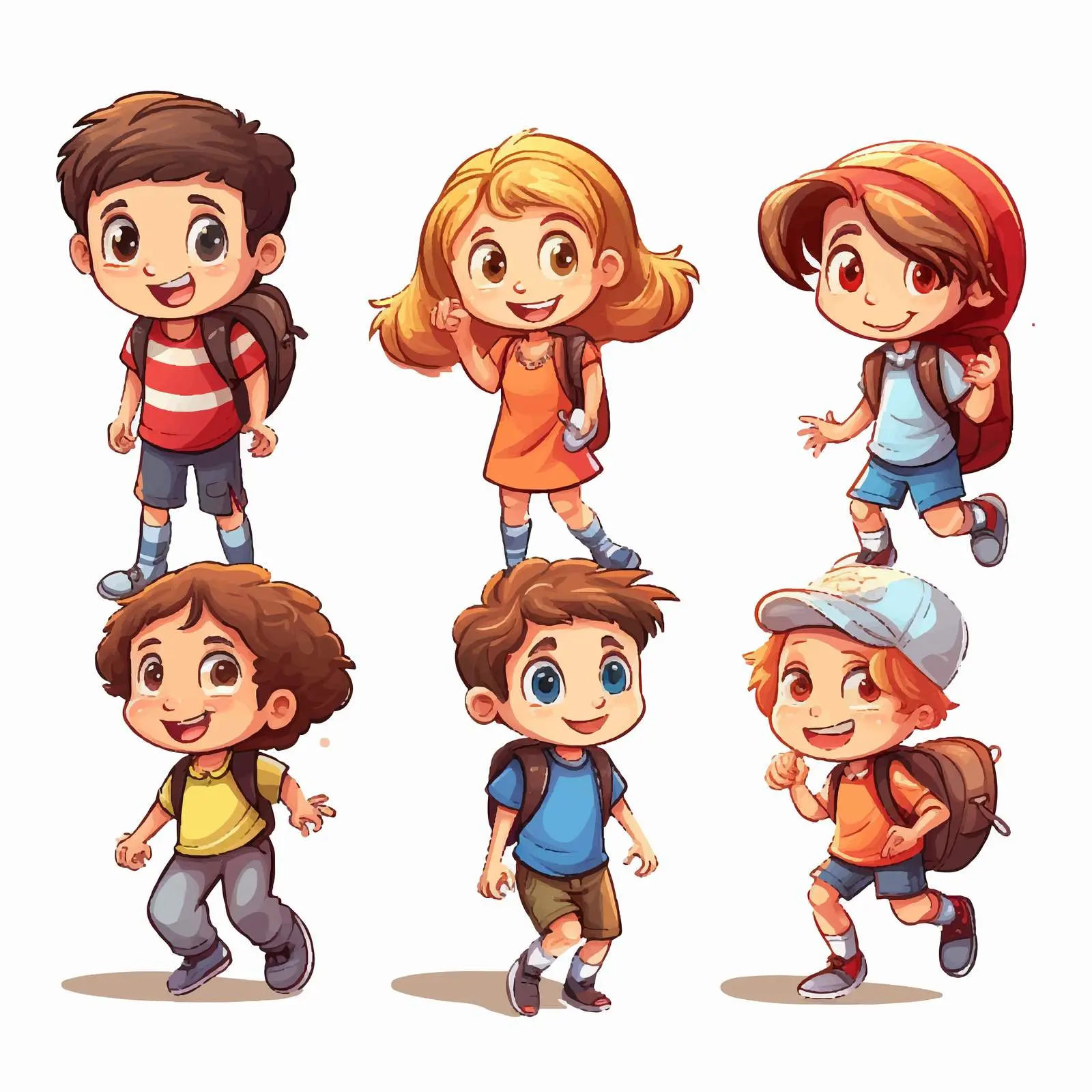 Children Engaged in Fun Activities Illustration – free ties image from Dotvec