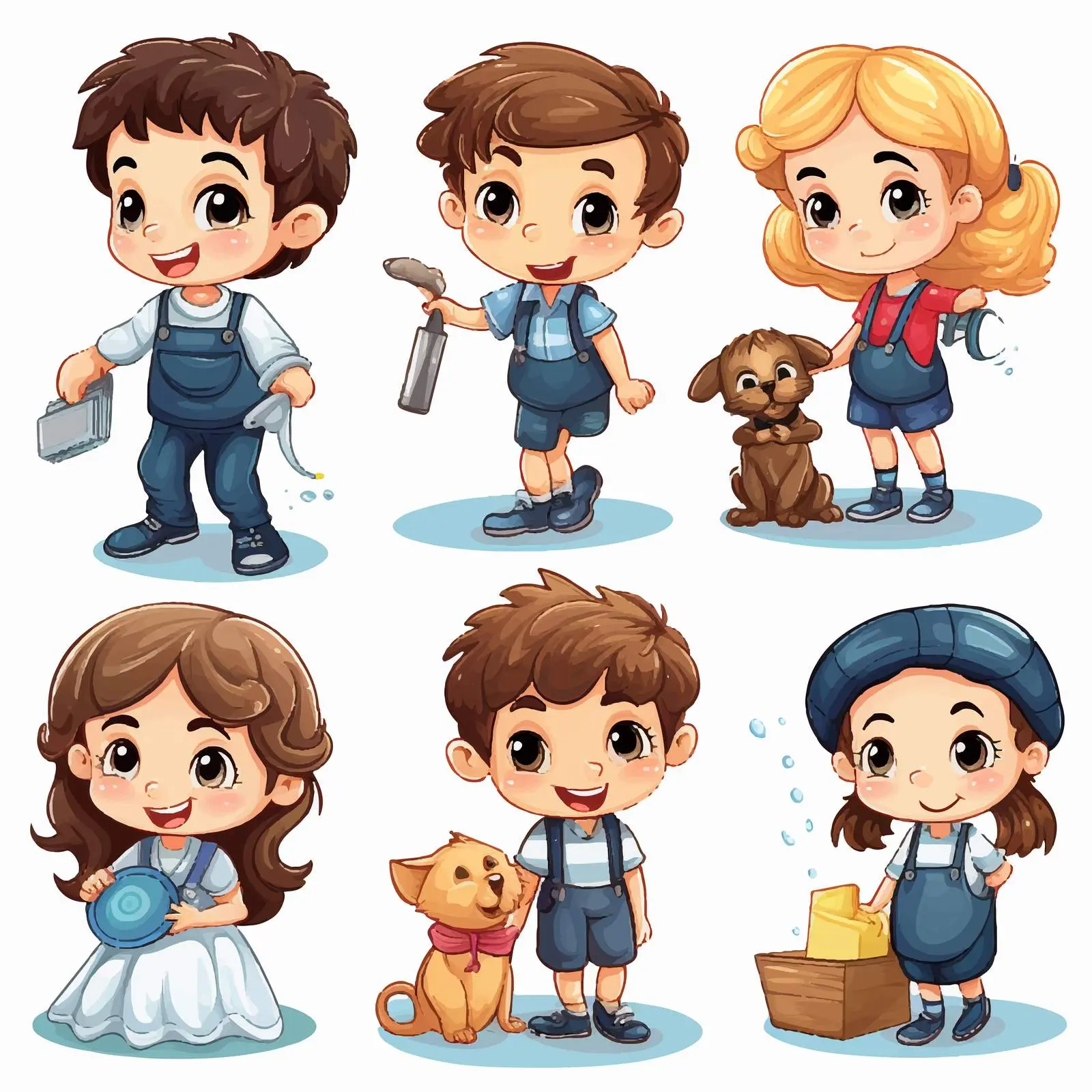 Diverse Kids Engaging in Various Activities Illustration — free download from Dotvec