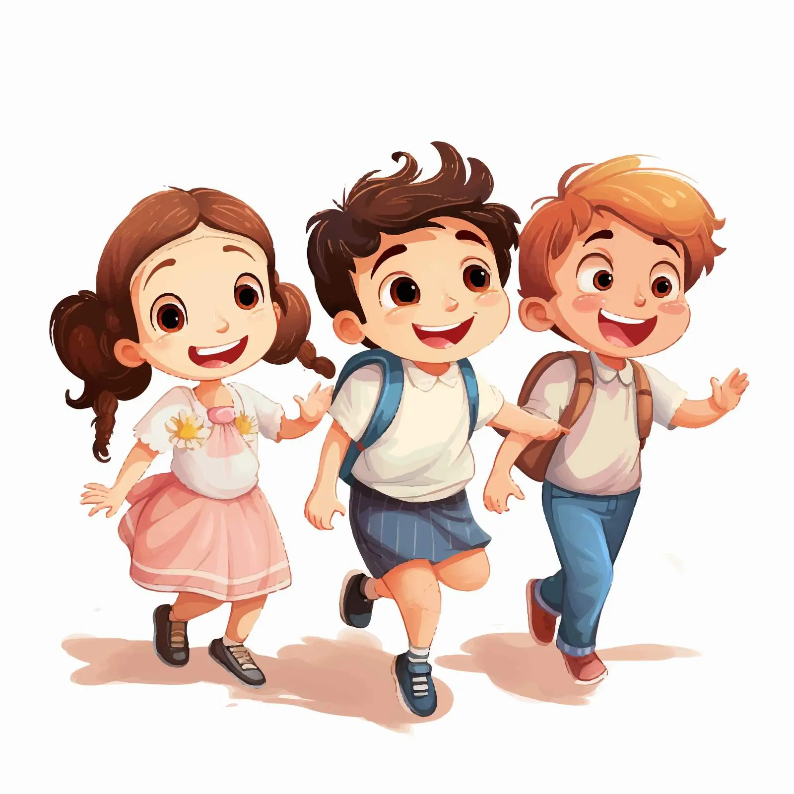 Four Children Performing in Colorful Vector Illustration — free download from Dotvec