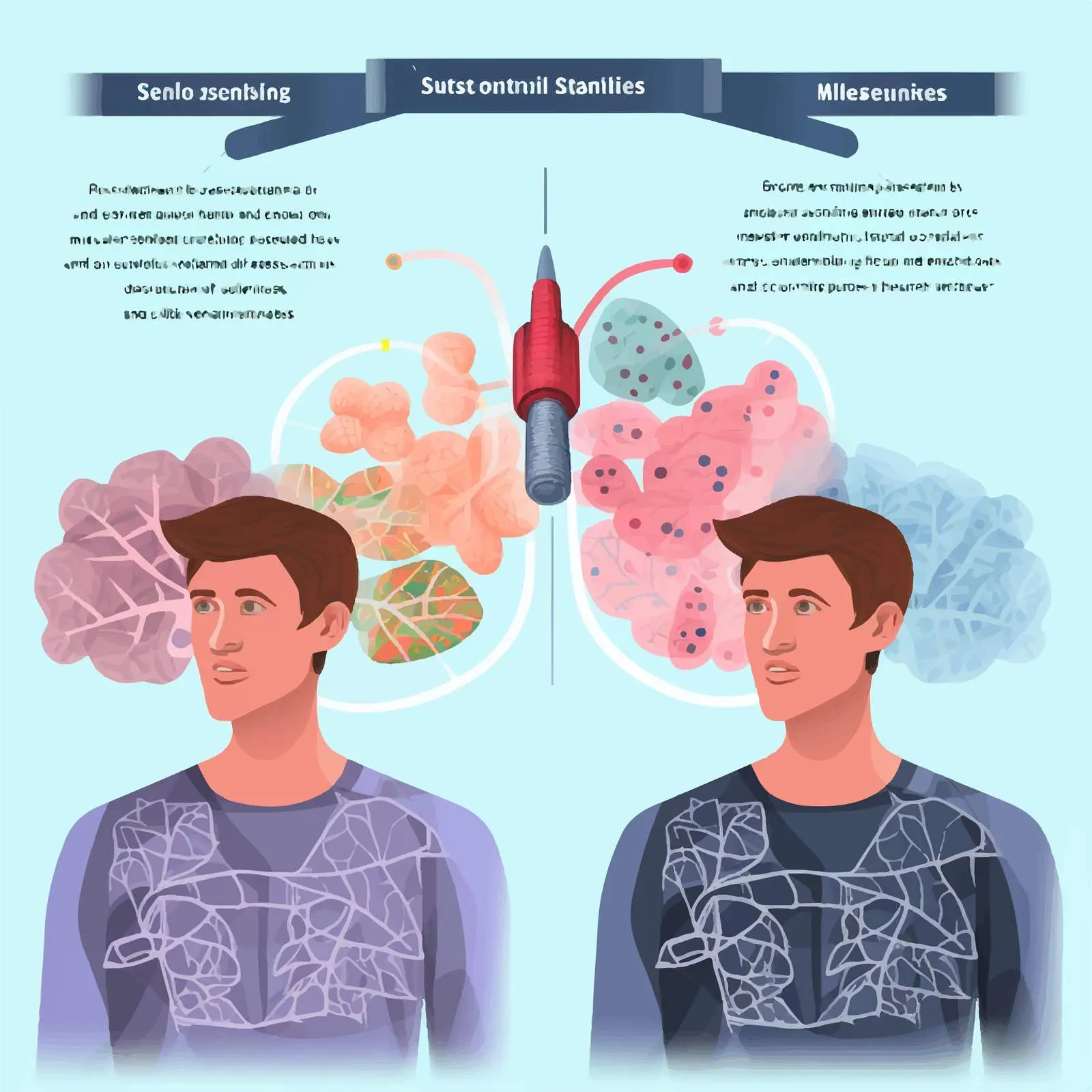 Comparison of Normal and Asthma Lungs Infographic – free oxygen image from Dotvec