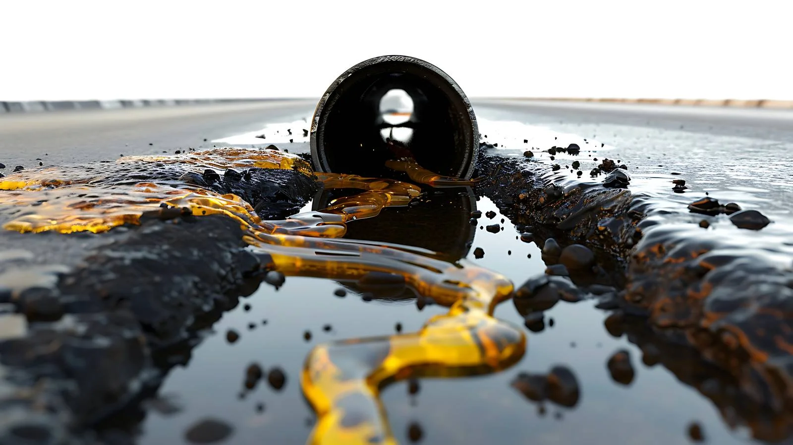 Spilled oil on asphalt road surface — free download from Dotvec