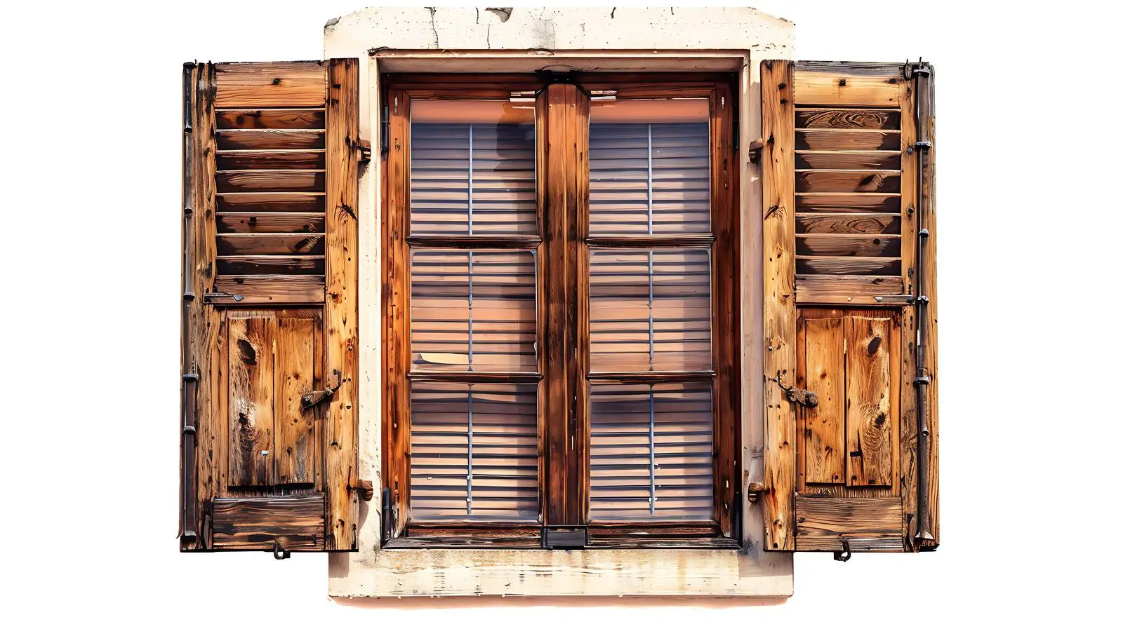 Vintage Wooden Window with Shutters – free window image from Dotvec