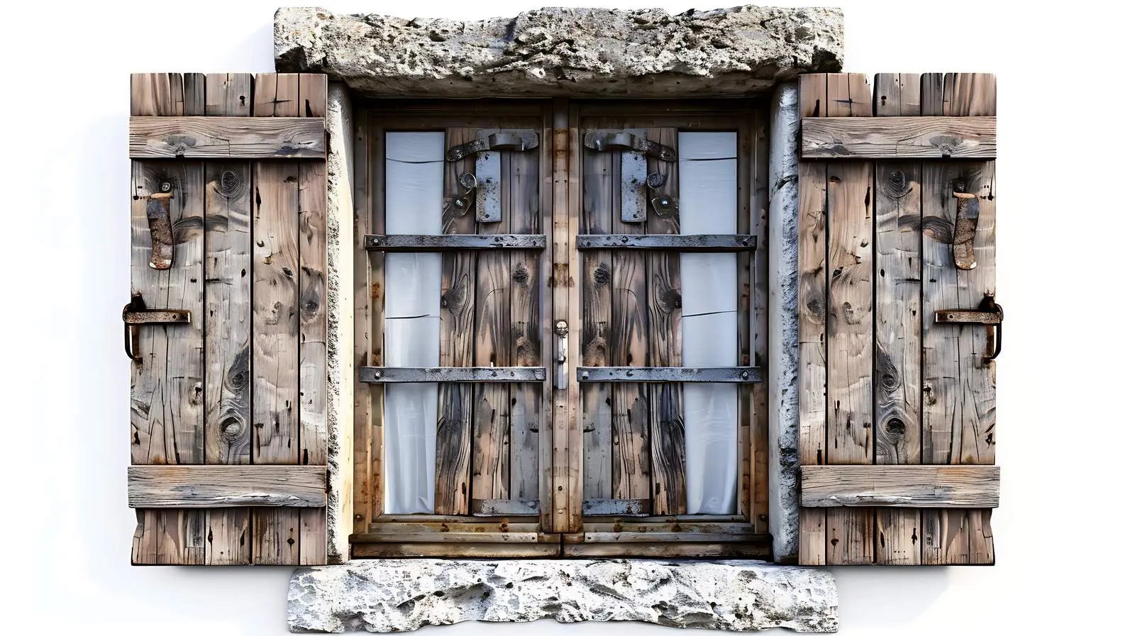 Old Vintage Wooden Window with Shutters — free download from Dotvec