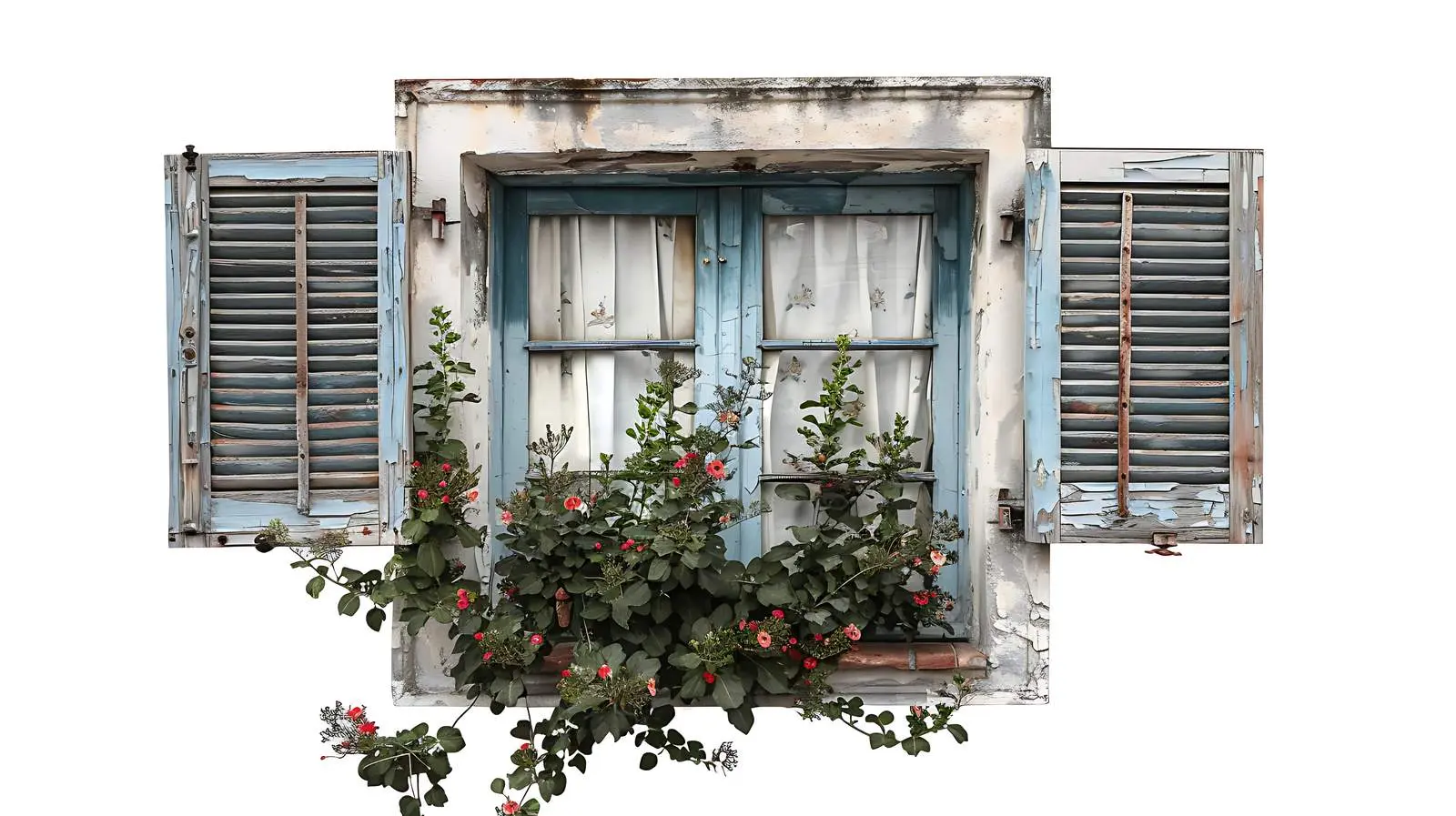 Vintage Wooden Window with Shutters – free vintage decor image from Dotvec