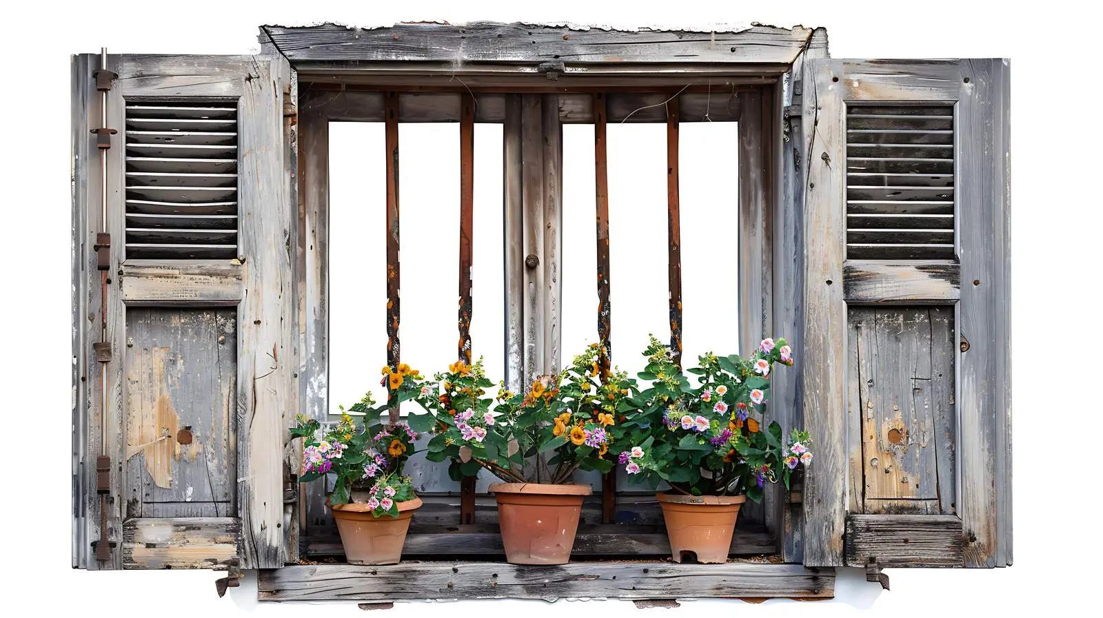Vintage Wooden Window with Shutters — free download from Dotvec