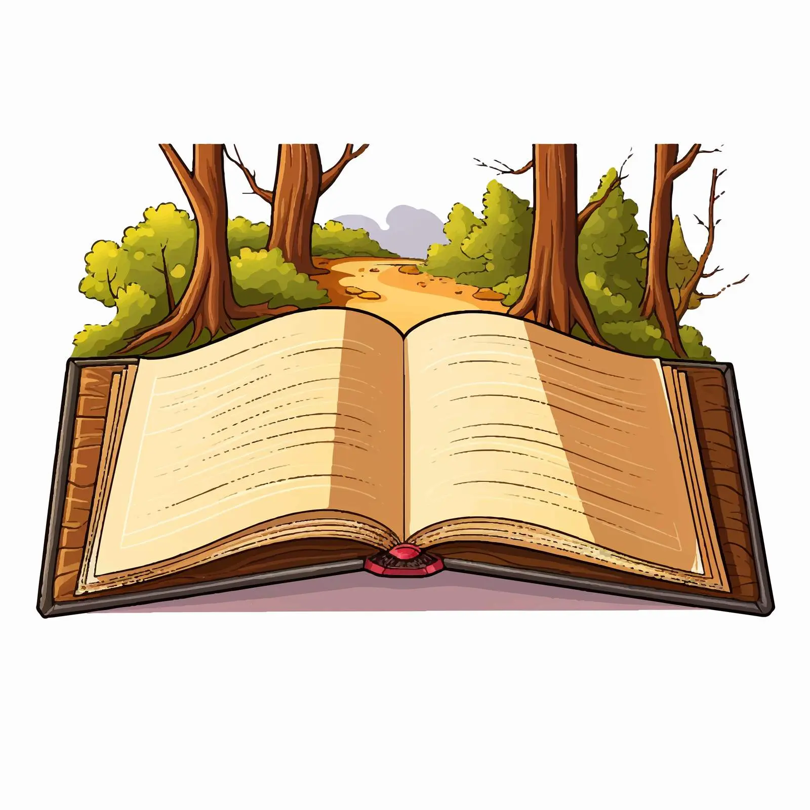 Open Book with Wooden Sign Illustration — free download from Dotvec
