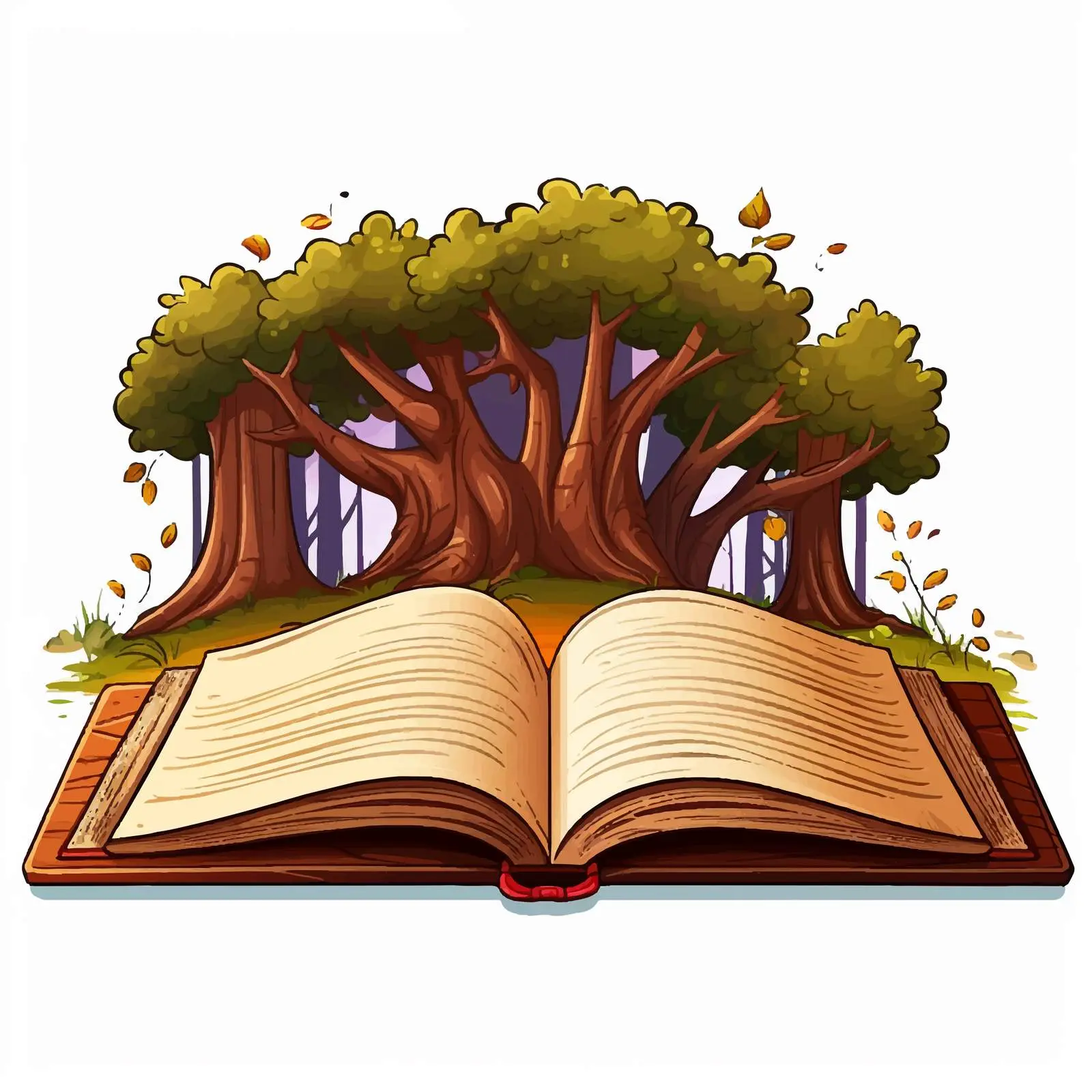 Open Book with Wooden Sign Vector Cartoon — free download from Dotvec