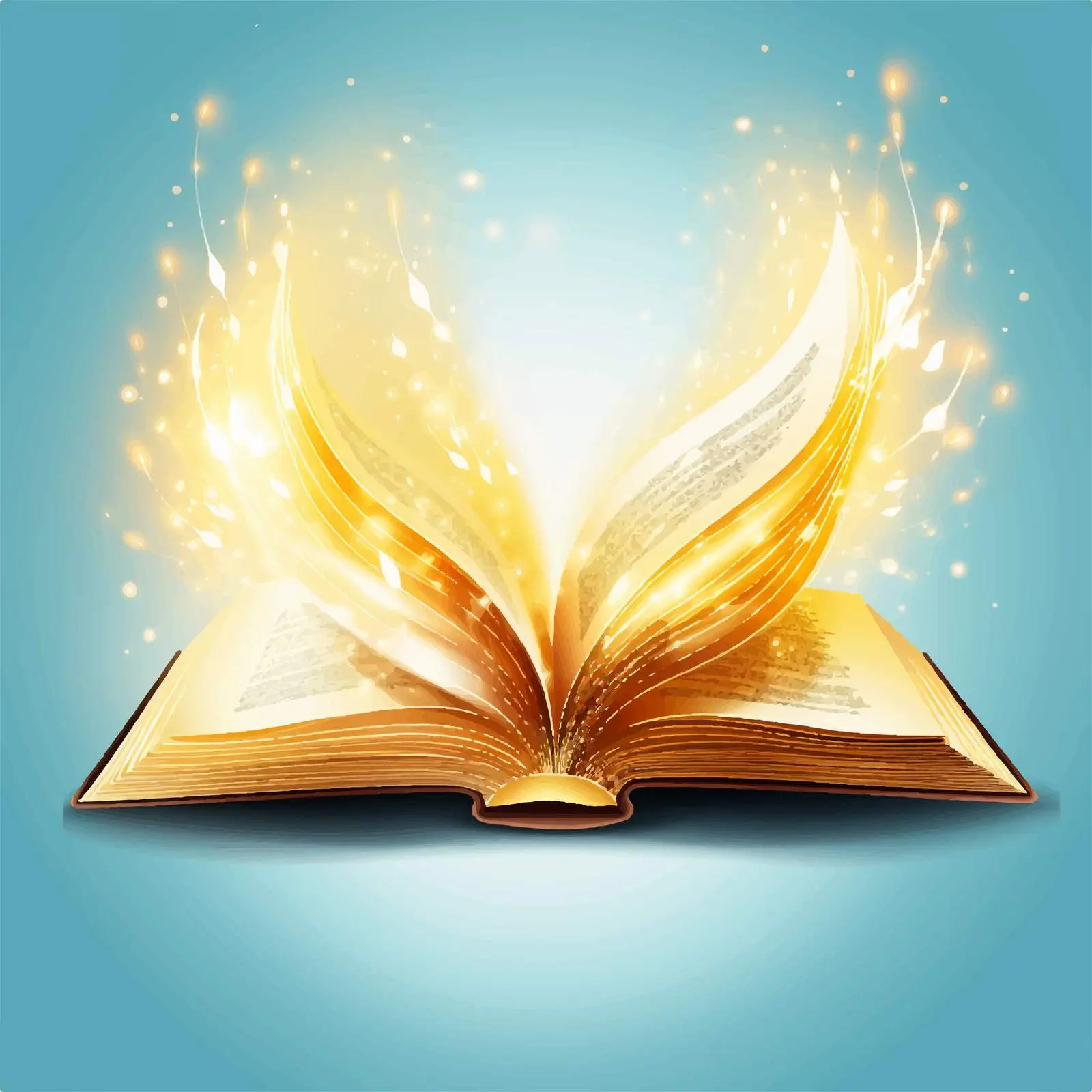 Open Book with Glowing Light Vector Illustration — free download from Dotvec