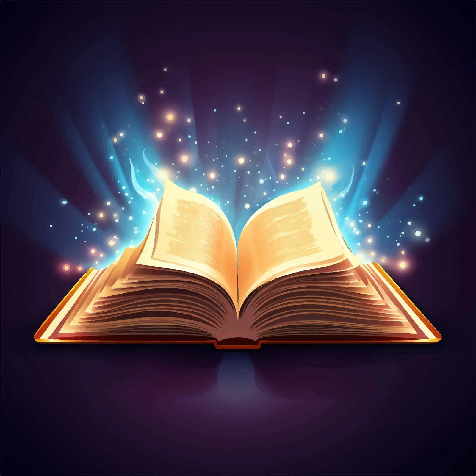 Open Book with Glowing Light Vector Illustration — free download from Dotvec