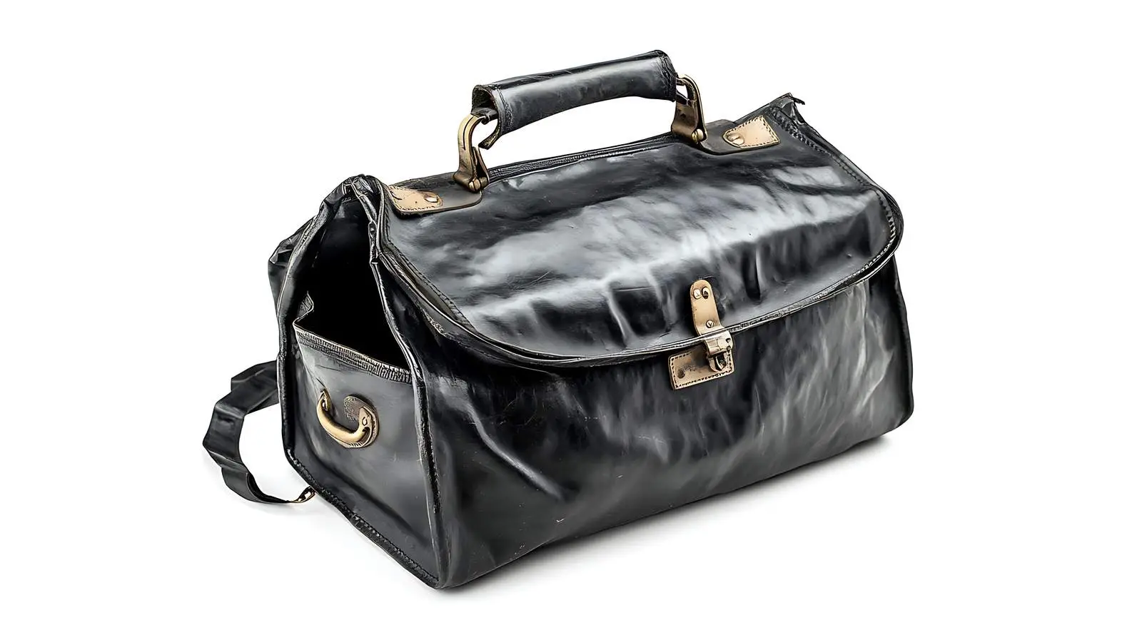 Vintage Black Leather Doctor's Bag — free download from Dotvec