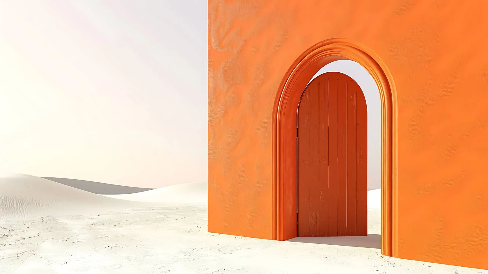 Vibrant orange arched villa doorway — free download from Dotvec