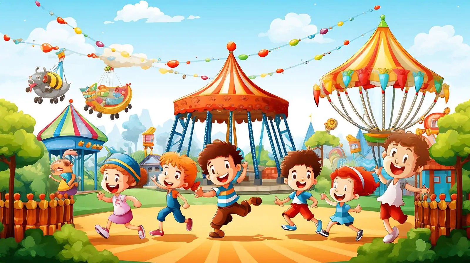 Family Funfair Day Illustration — free download from Dotvec