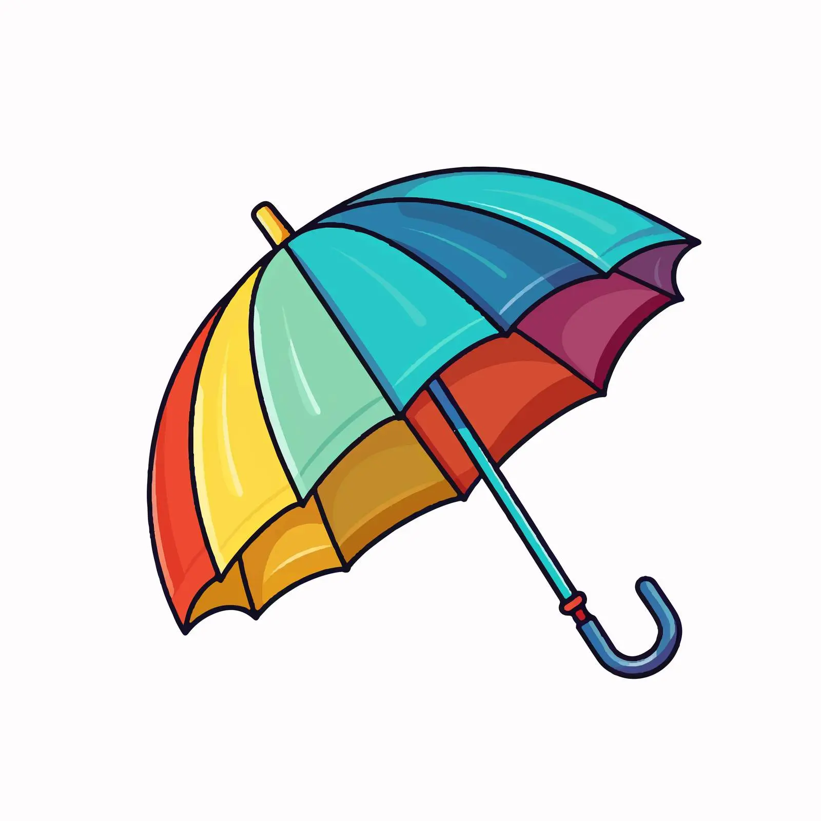 Cartoon Umbrella Line Vector Illustration — free download from Dotvec