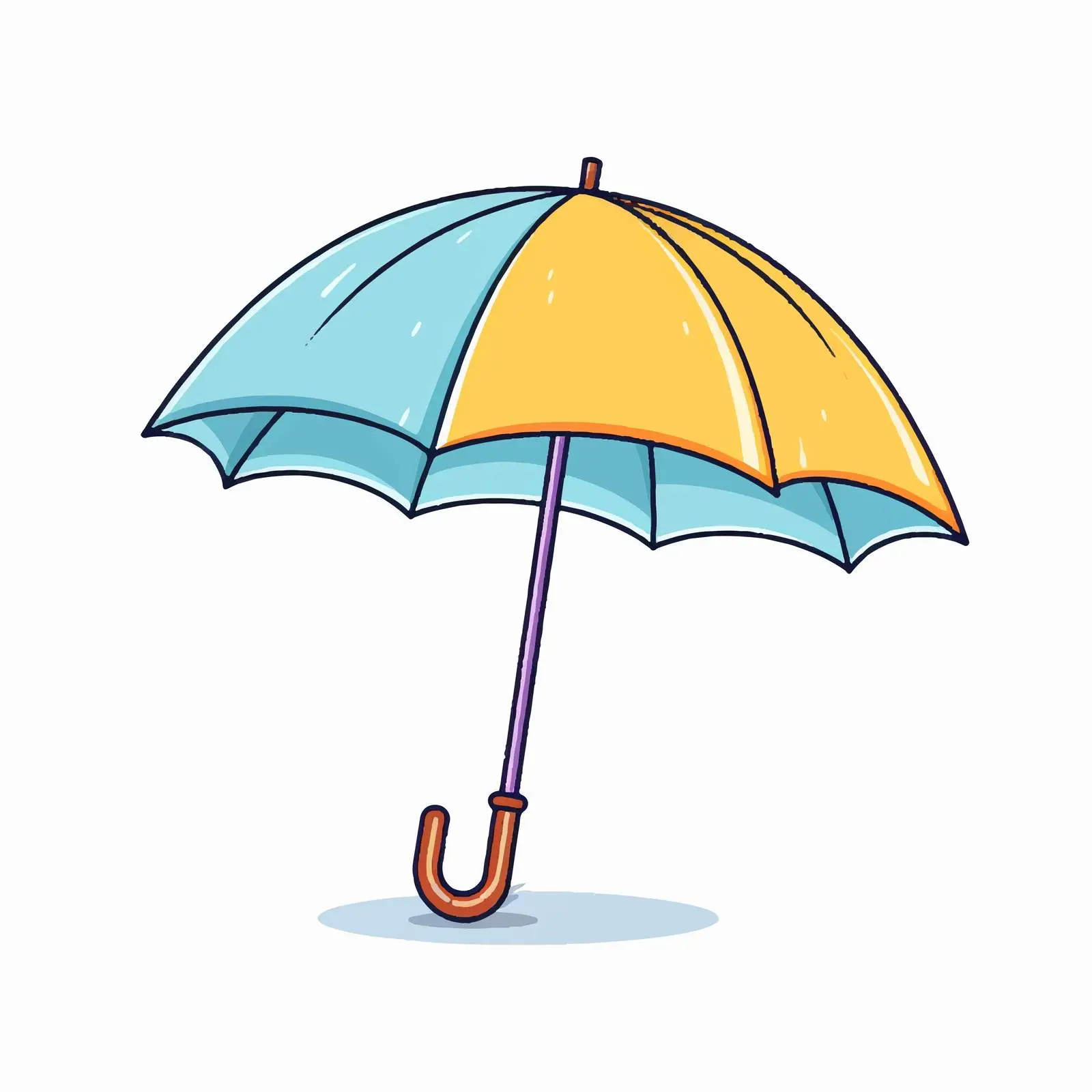 Cartoon Umbrella Line Vector Illustration — free download from Dotvec