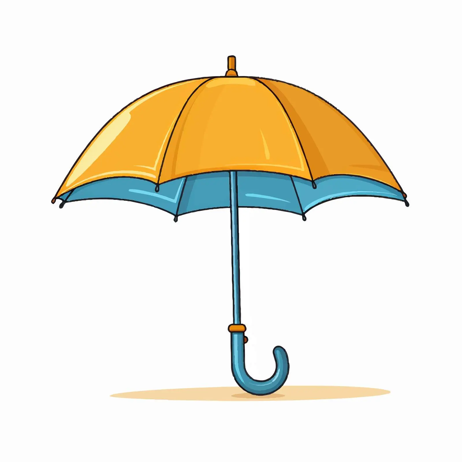Colorful Cartoon Umbrella Line Vector Illustration — free download from Dotvec