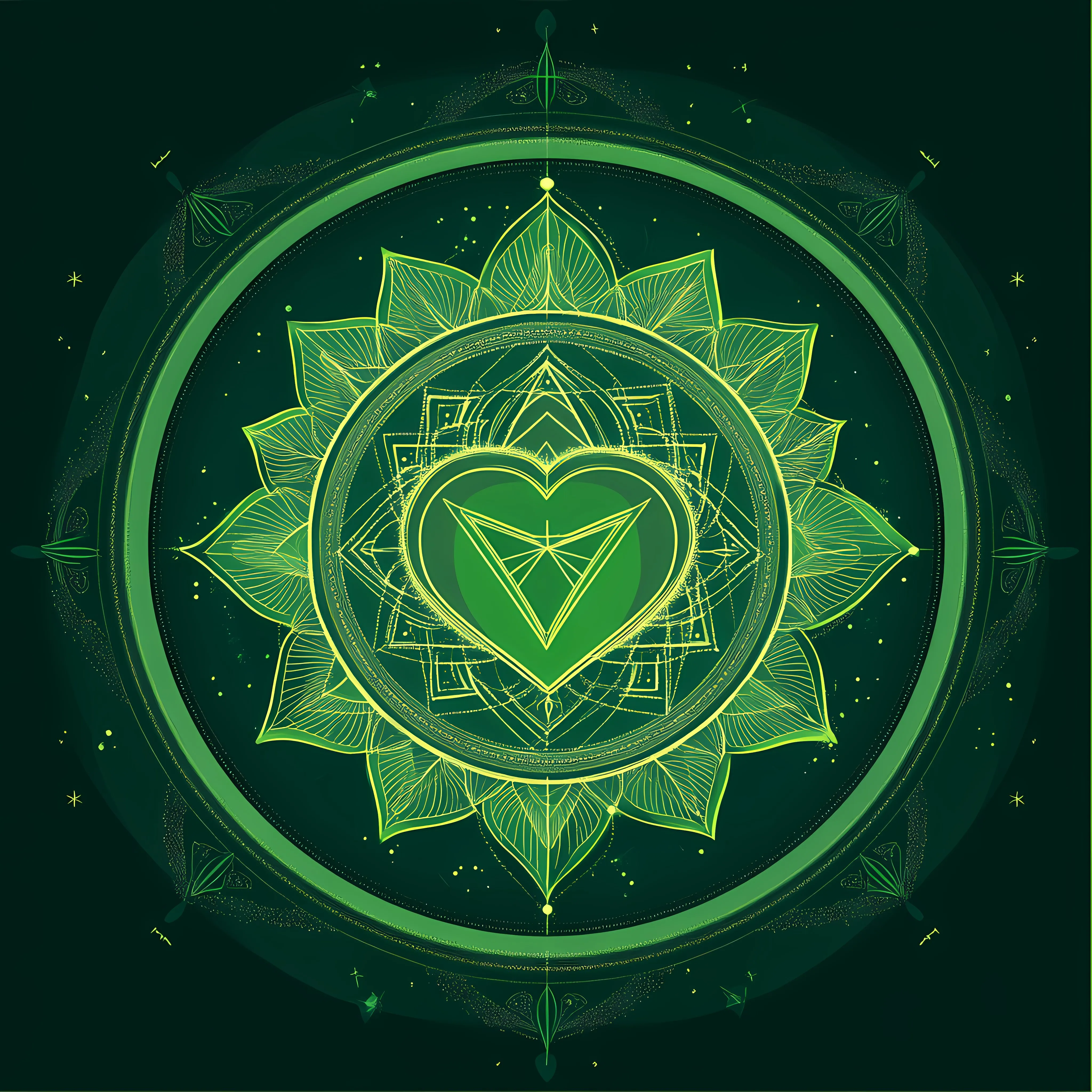 Anahata Heart Chakra Mandala Illustration — free download from Dotvec
