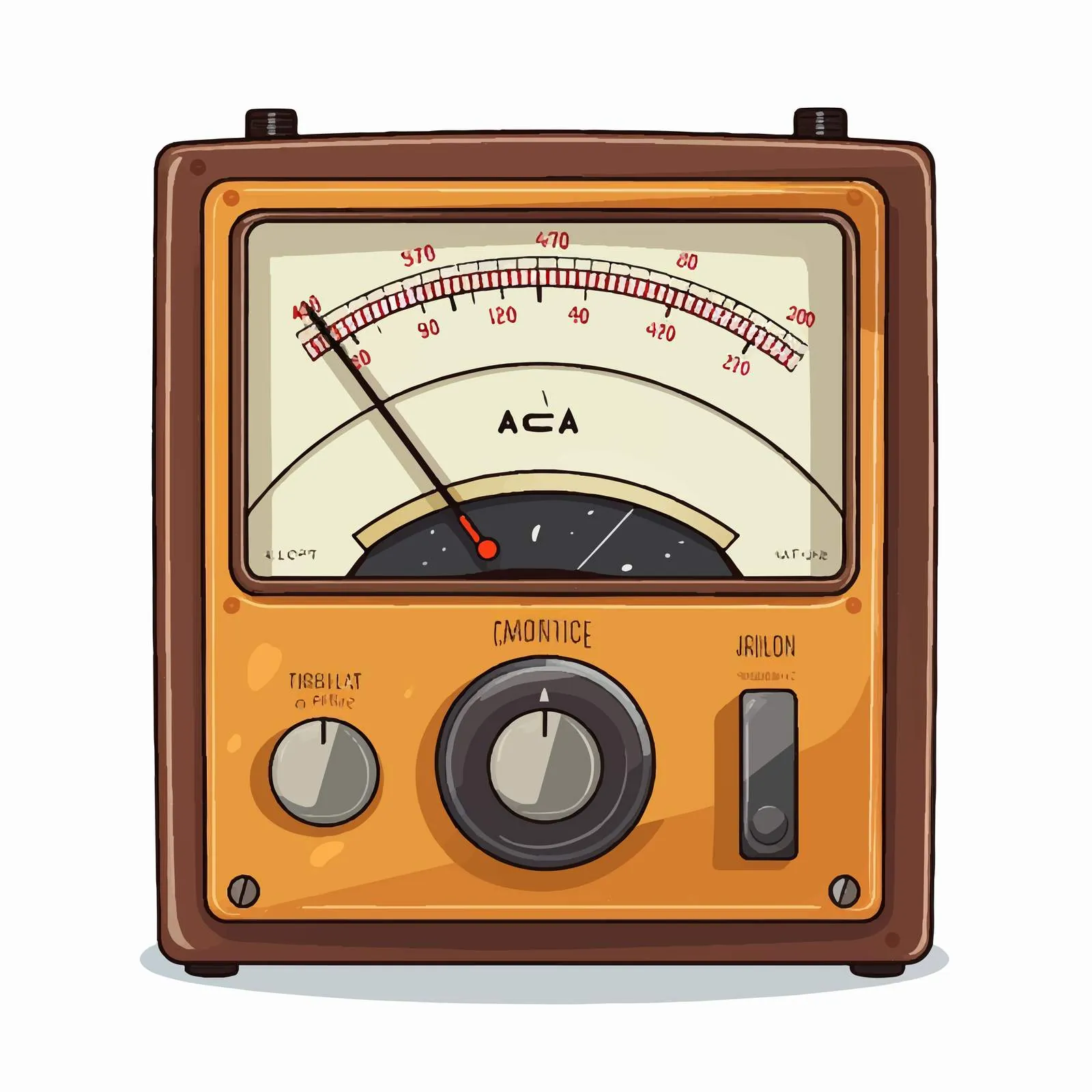 Hand-Drawn Analog Ammeter on White Background — free download from Dotvec