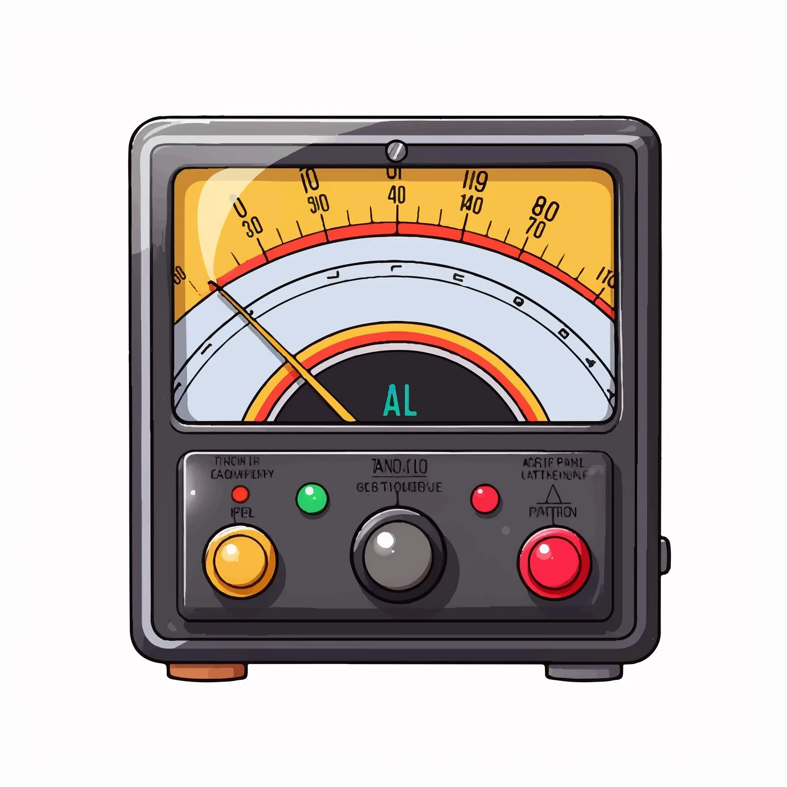 Hand-Drawn Analog Ammeter on White Background — free download from Dotvec