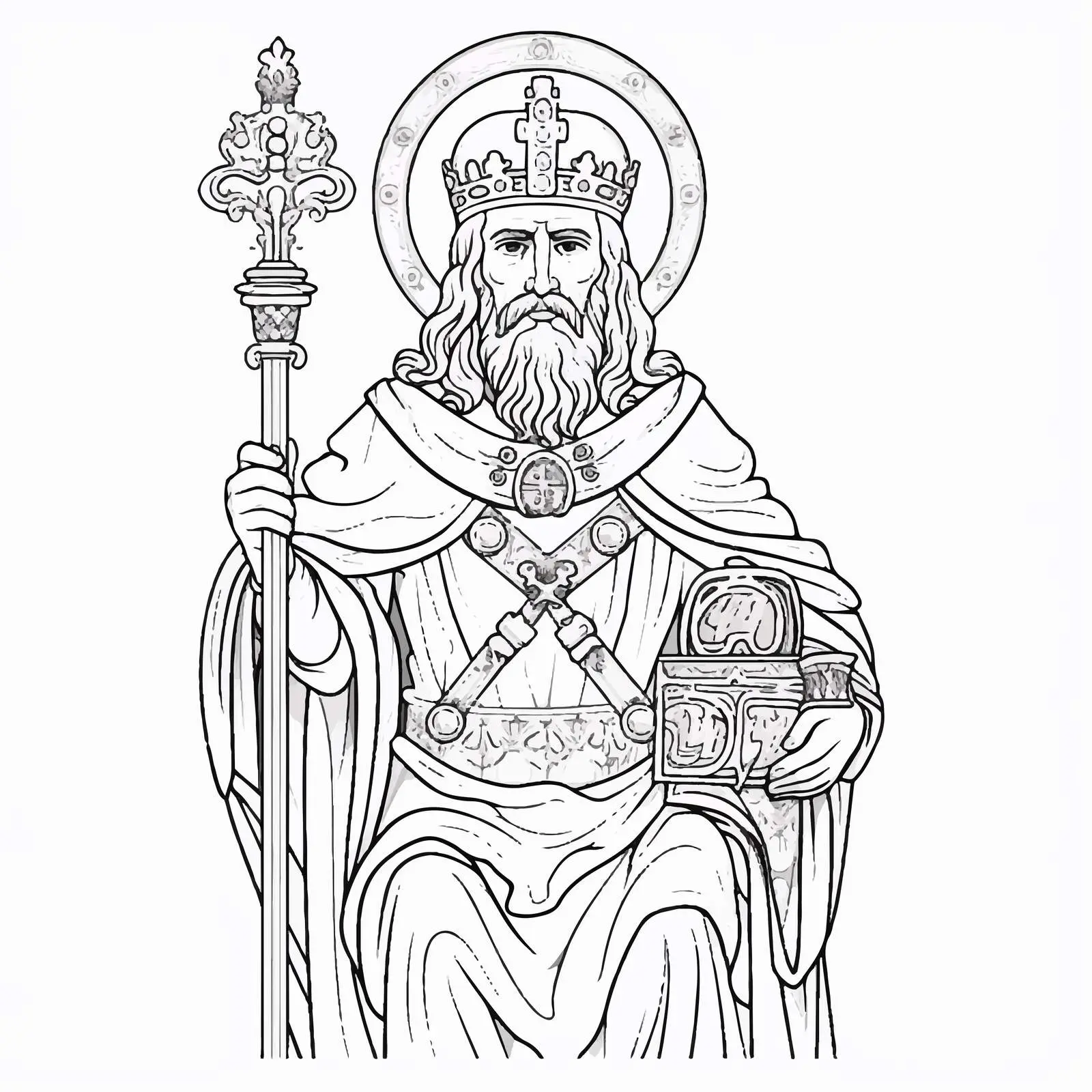 Anastasius I Dicorus Byzantine Christian Coloring Page – free anas image from Dotvec