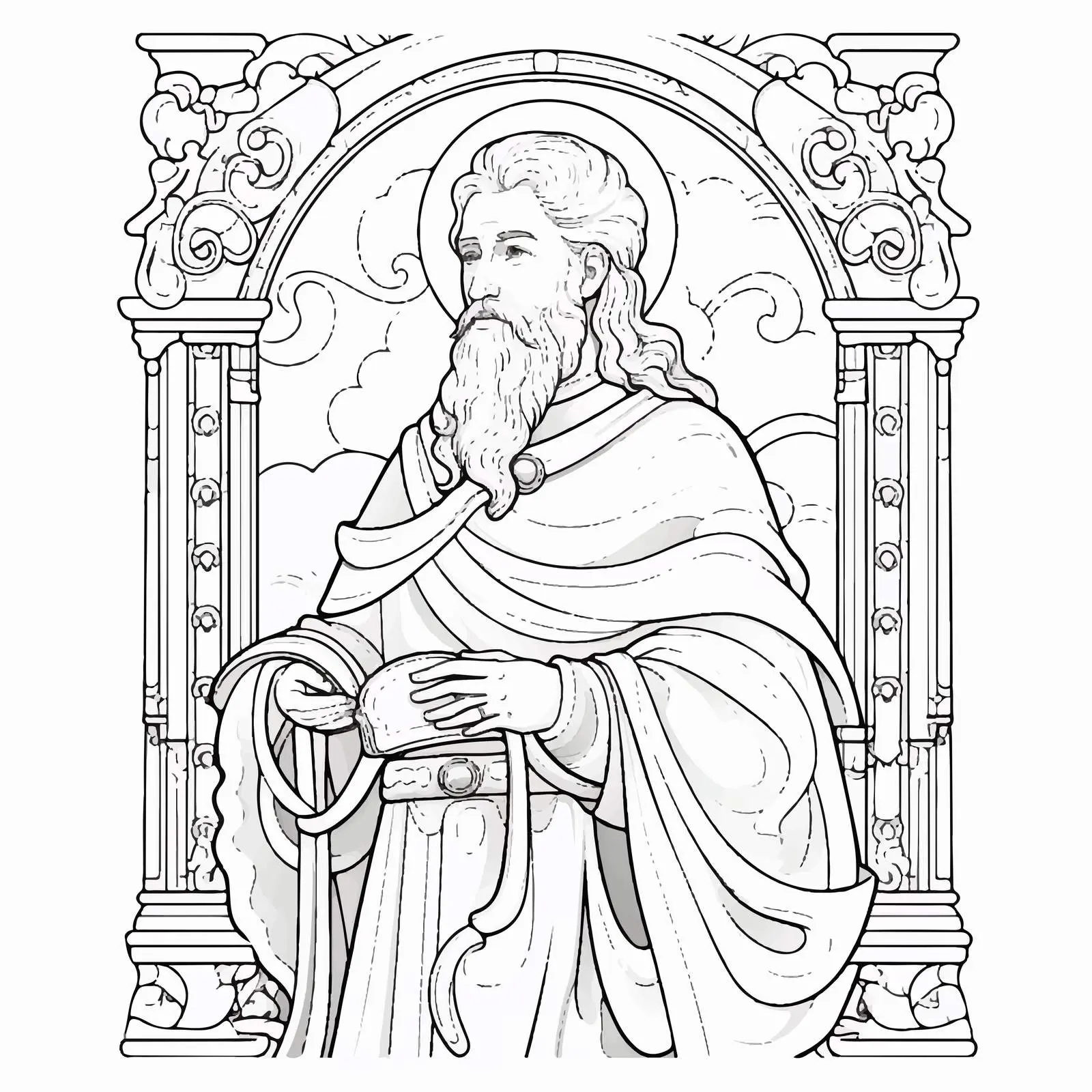 Anastasius I Coloring Page in Byzantine Style – free anas image from Dotvec