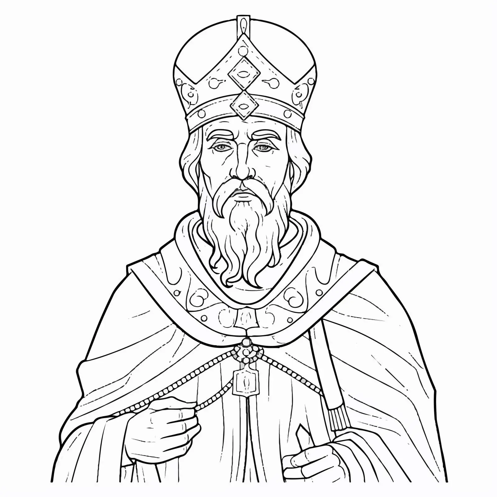 Anastasius I Coloring Page in Byzantine Style — free download from Dotvec