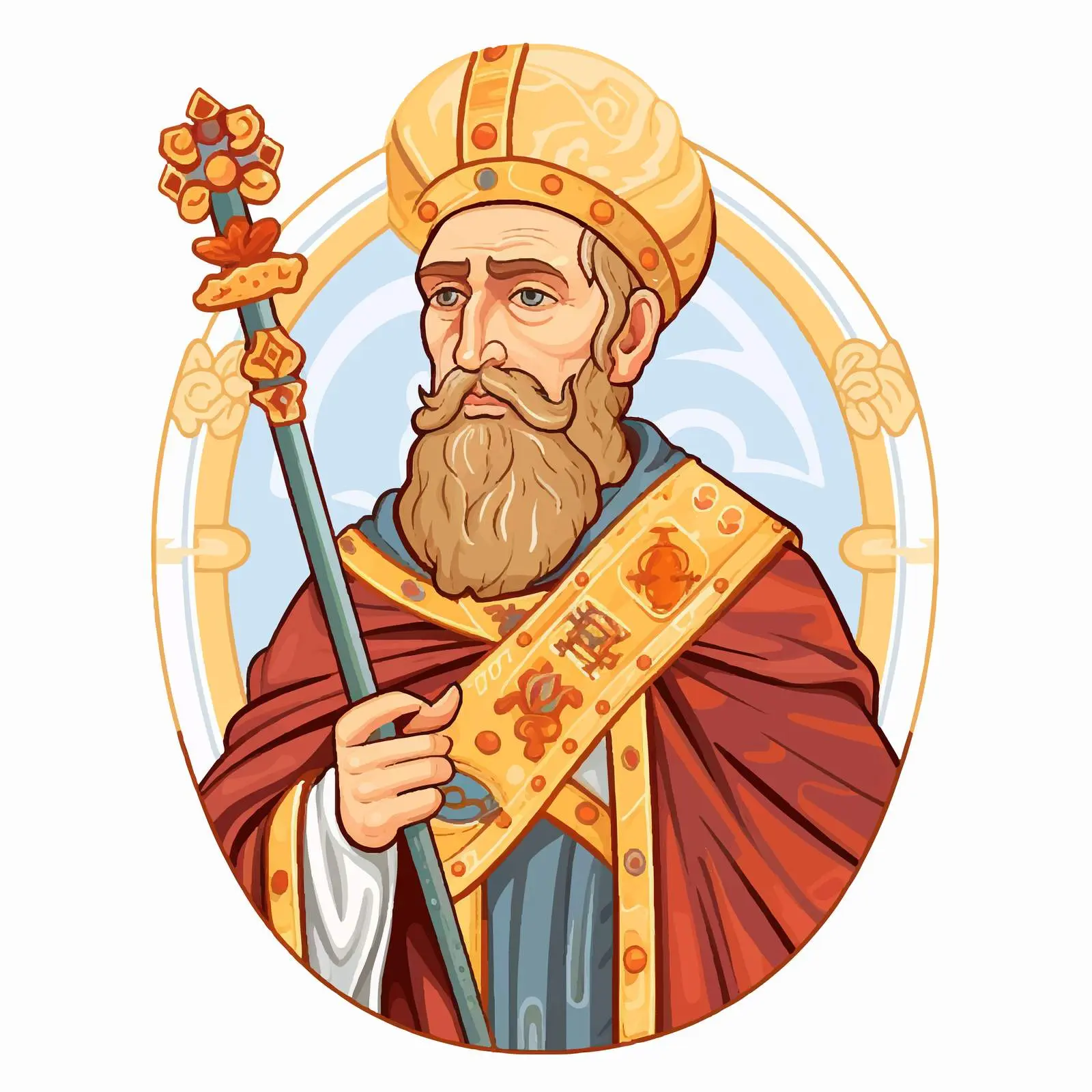 Byzantine Style Illustration of Anastasius I Dicorus – free symbolism in art image from Dotvec