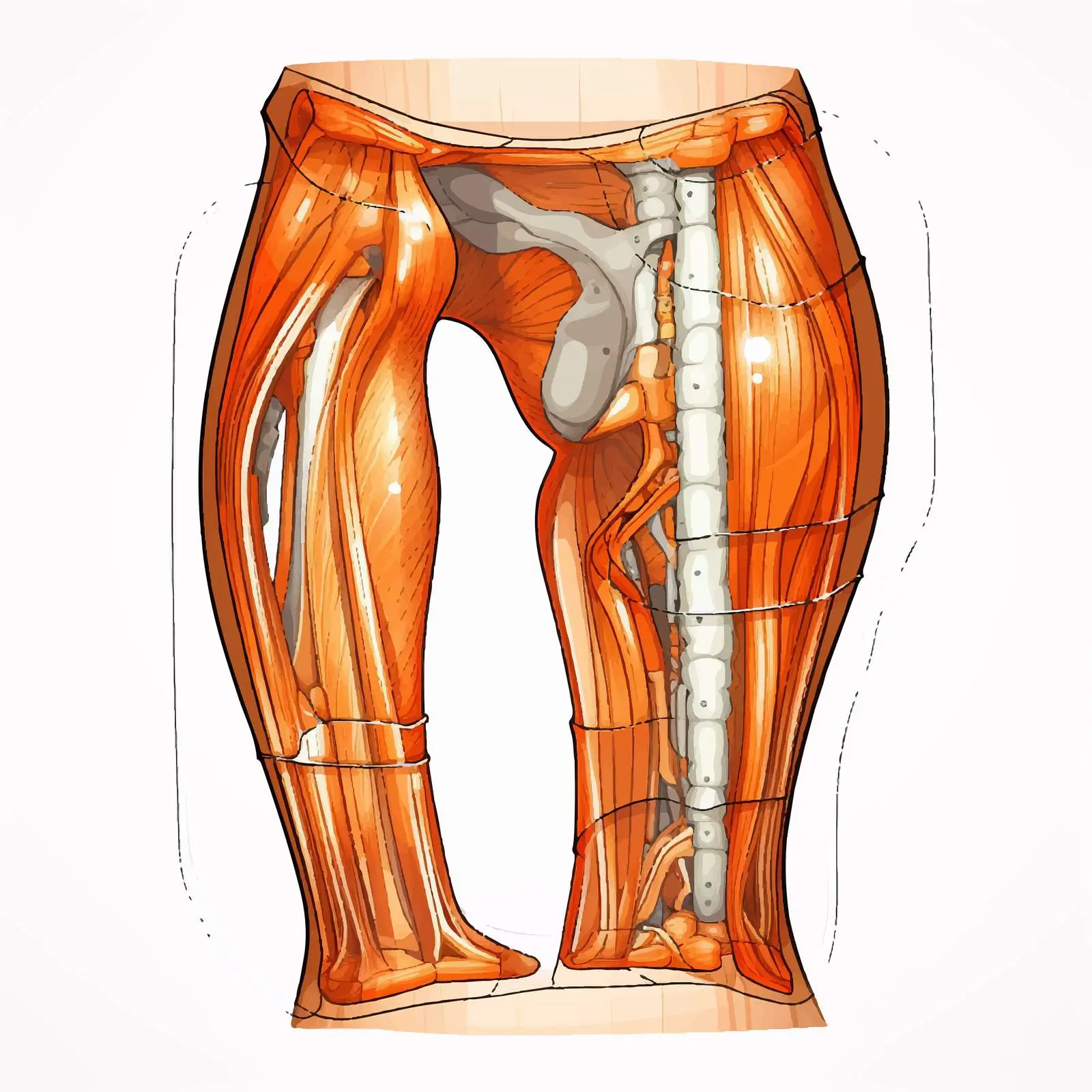 Anatomical Diagram of Human Knee Joint — free download from Dotvec