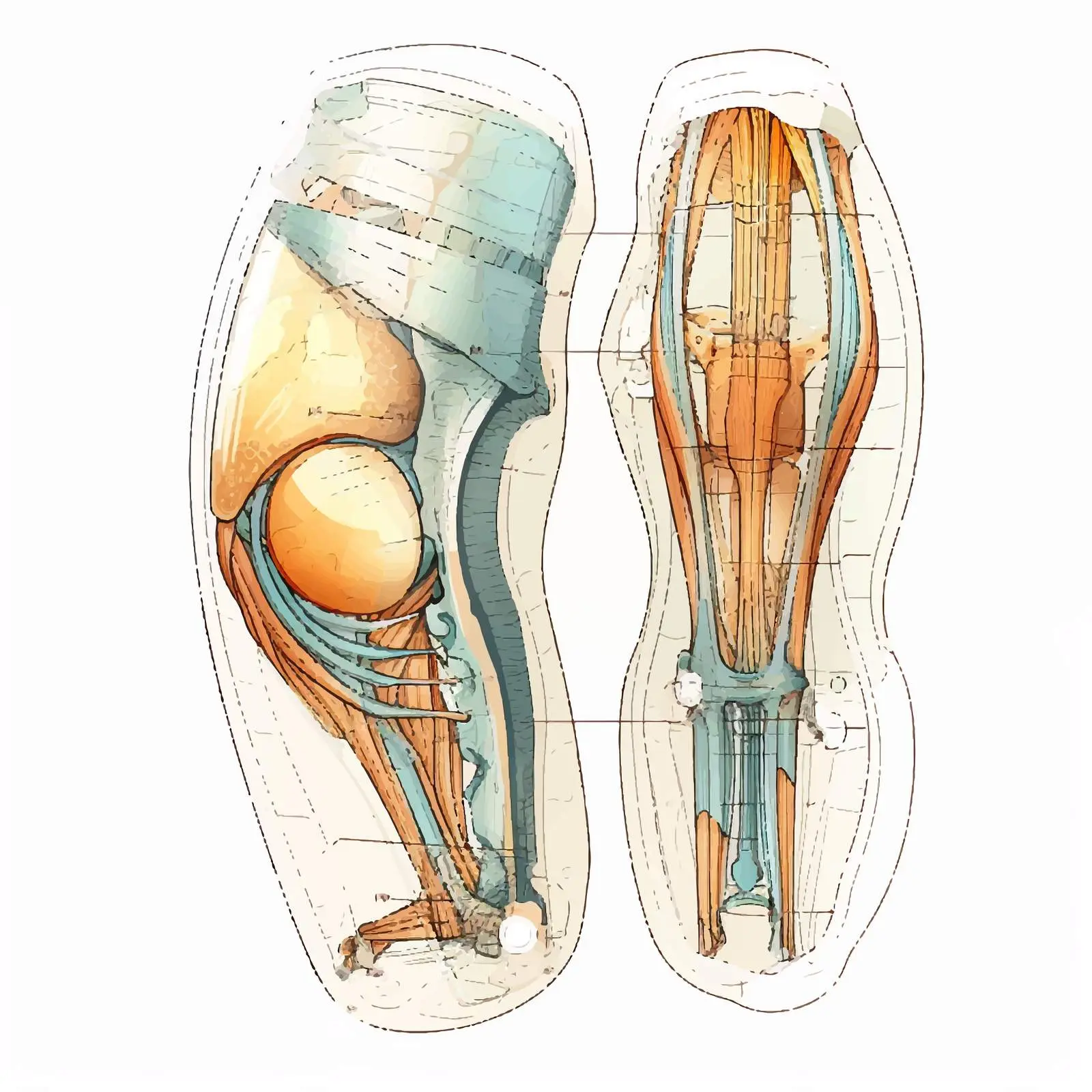 Anatomical Diagram of Human Knee Joint — free download from Dotvec