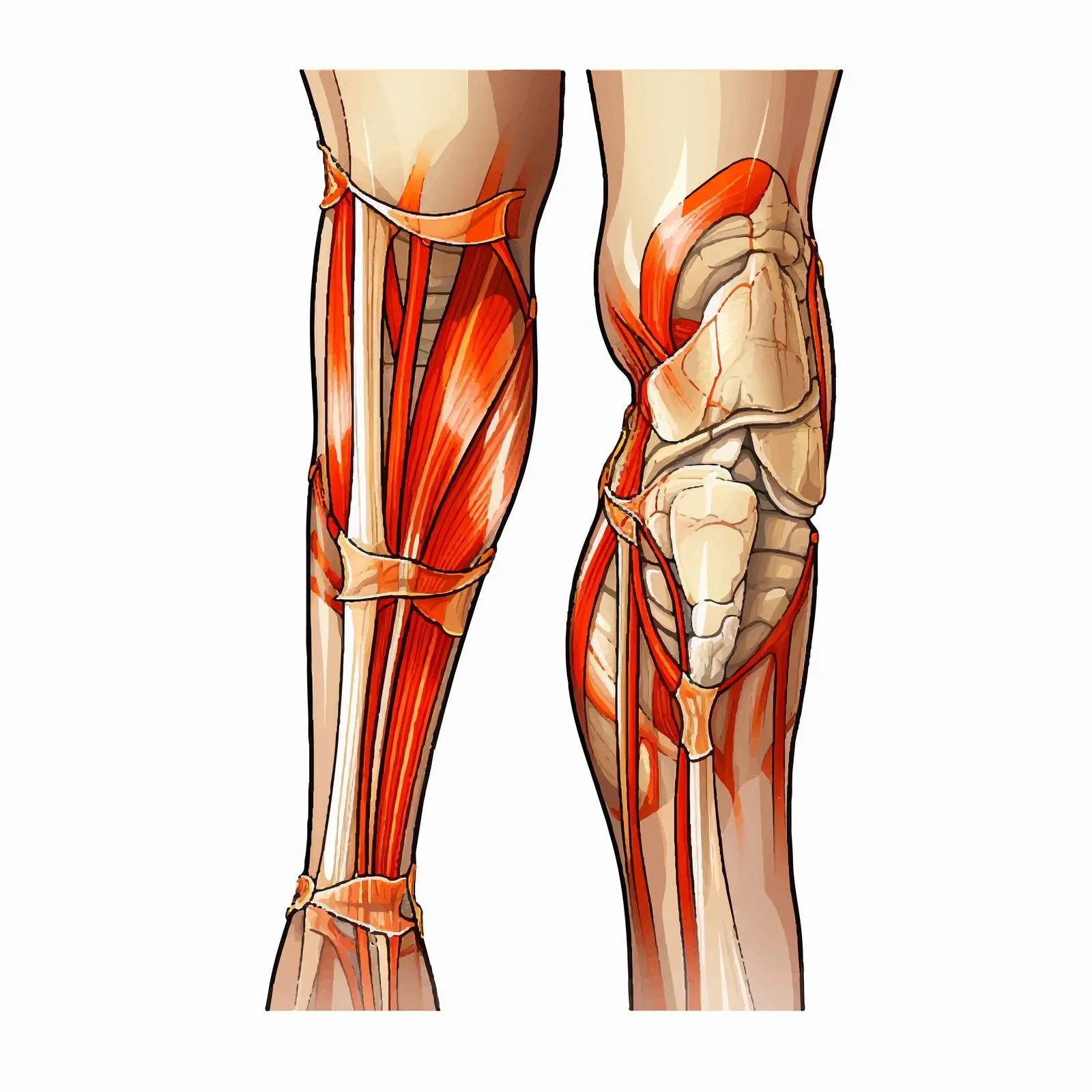 Anatomical Diagram of Human Knee Joint — free download from Dotvec