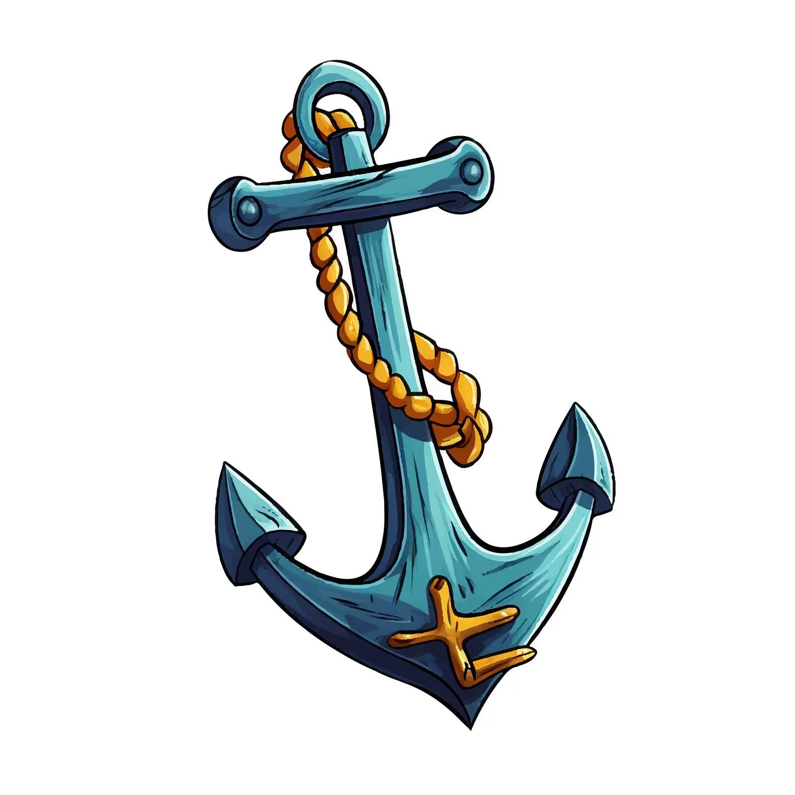 Colorful Anchor Cartoon Vector Illustration – free maritime image from Dotvec