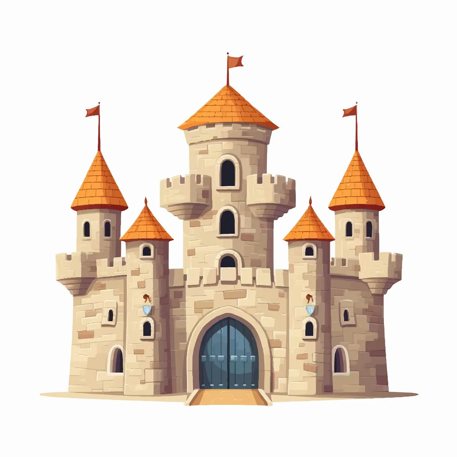Ancient Castle Fortress with Towers and Citadel — free download from Dotvec