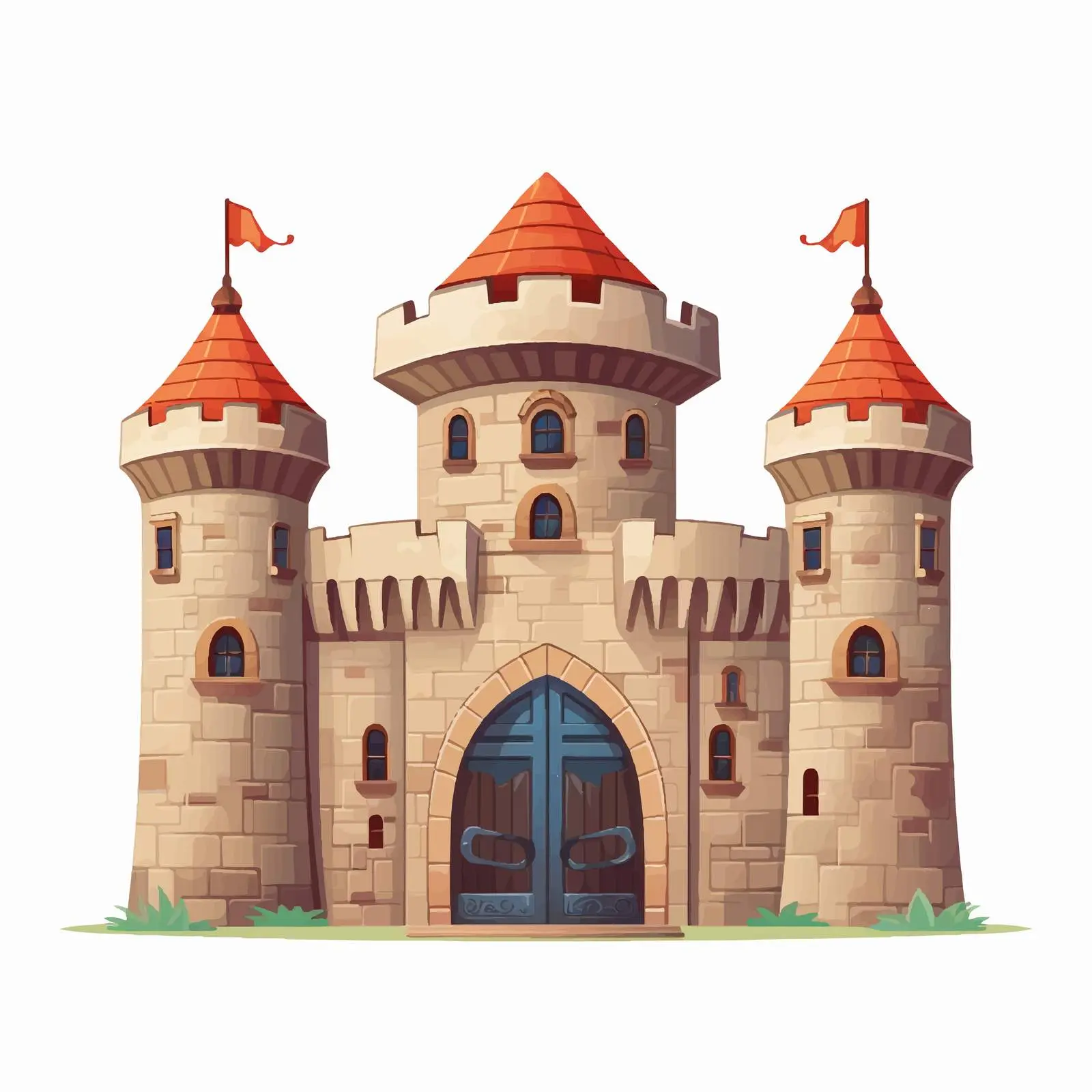 Ancient Castle Fortress with Towers and Citadel — free download from Dotvec
