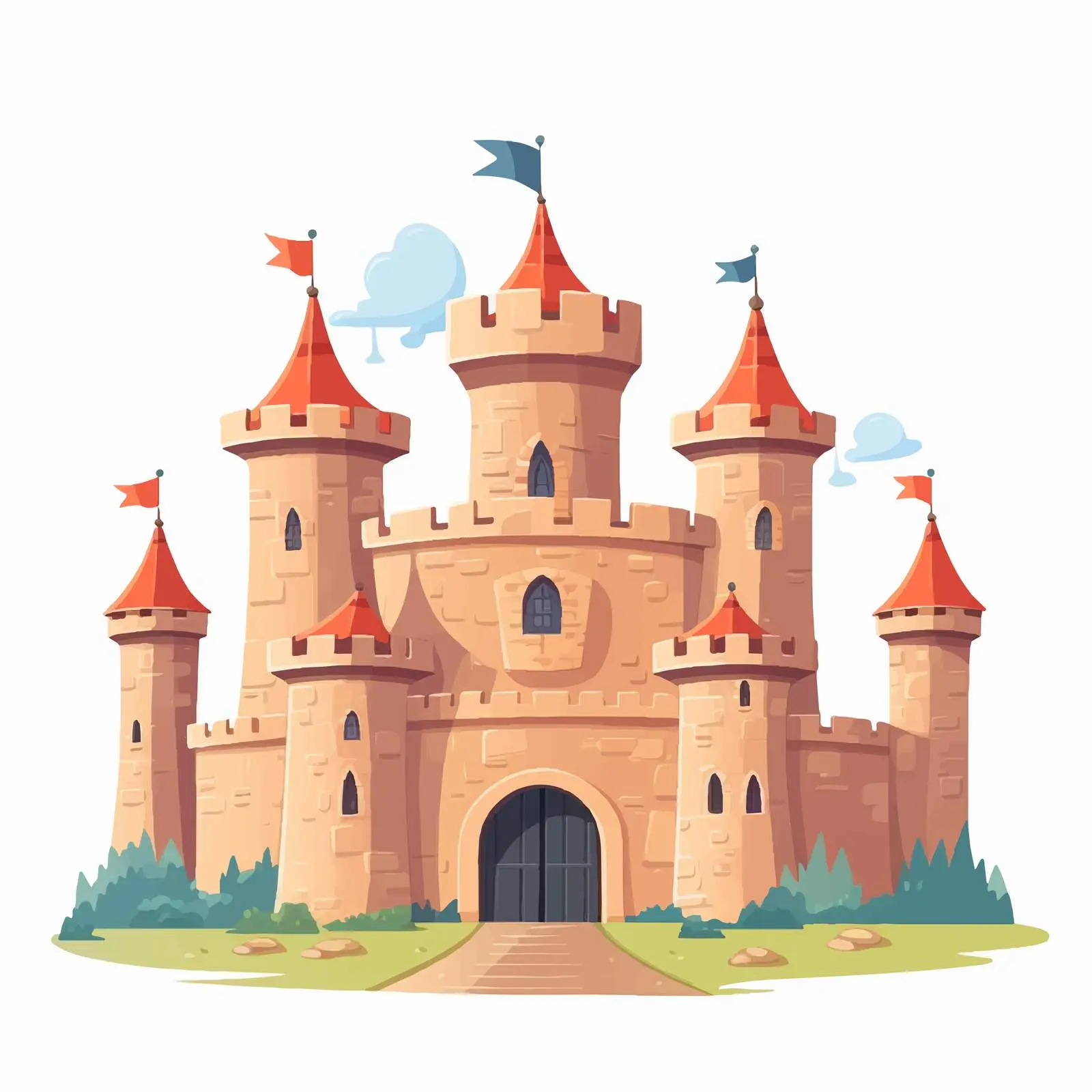 Ancient Castle Fortress with Towers and Stronghold — free download from Dotvec
