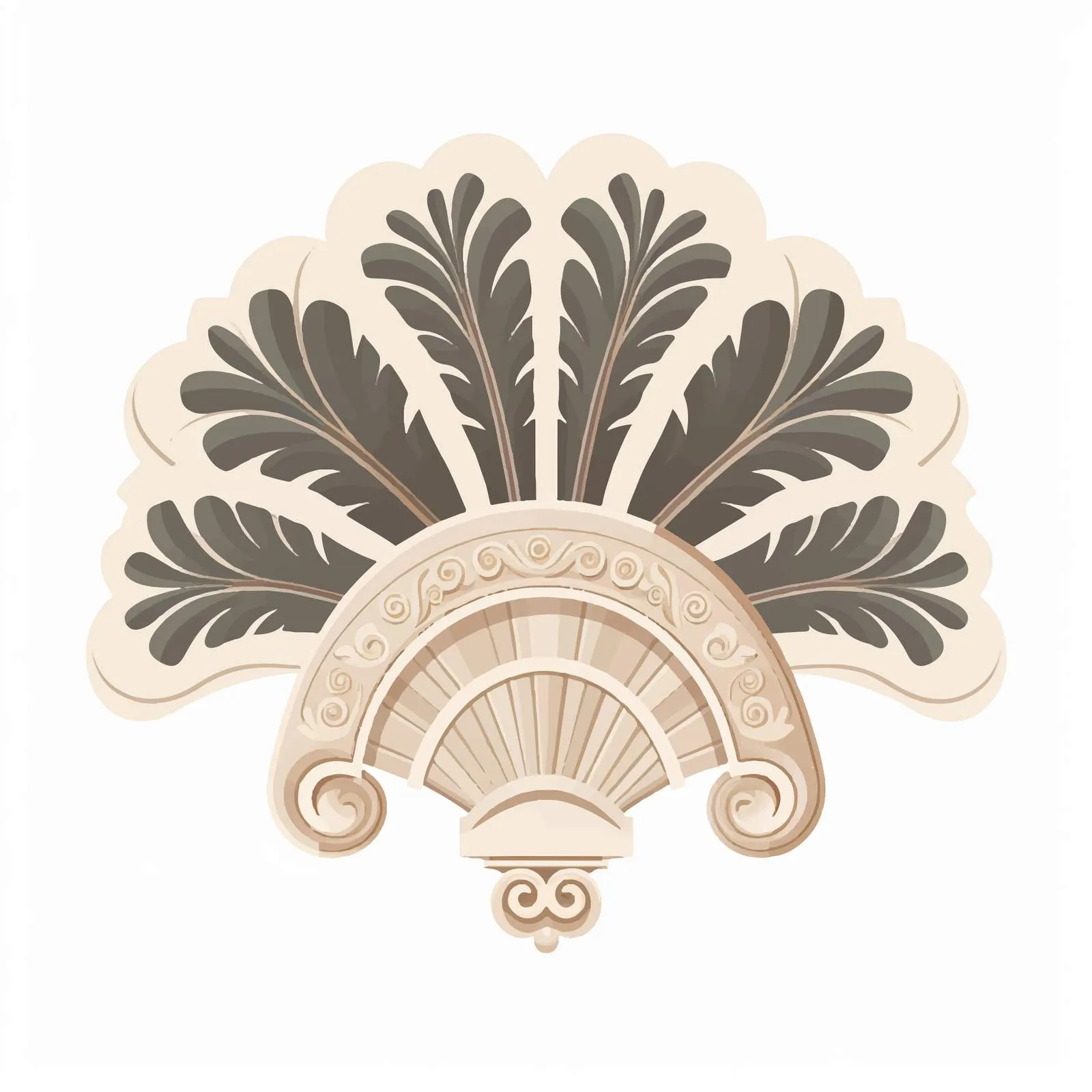 Ancient Greek Palmette in Classical Architecture – free greek art image from Dotvec