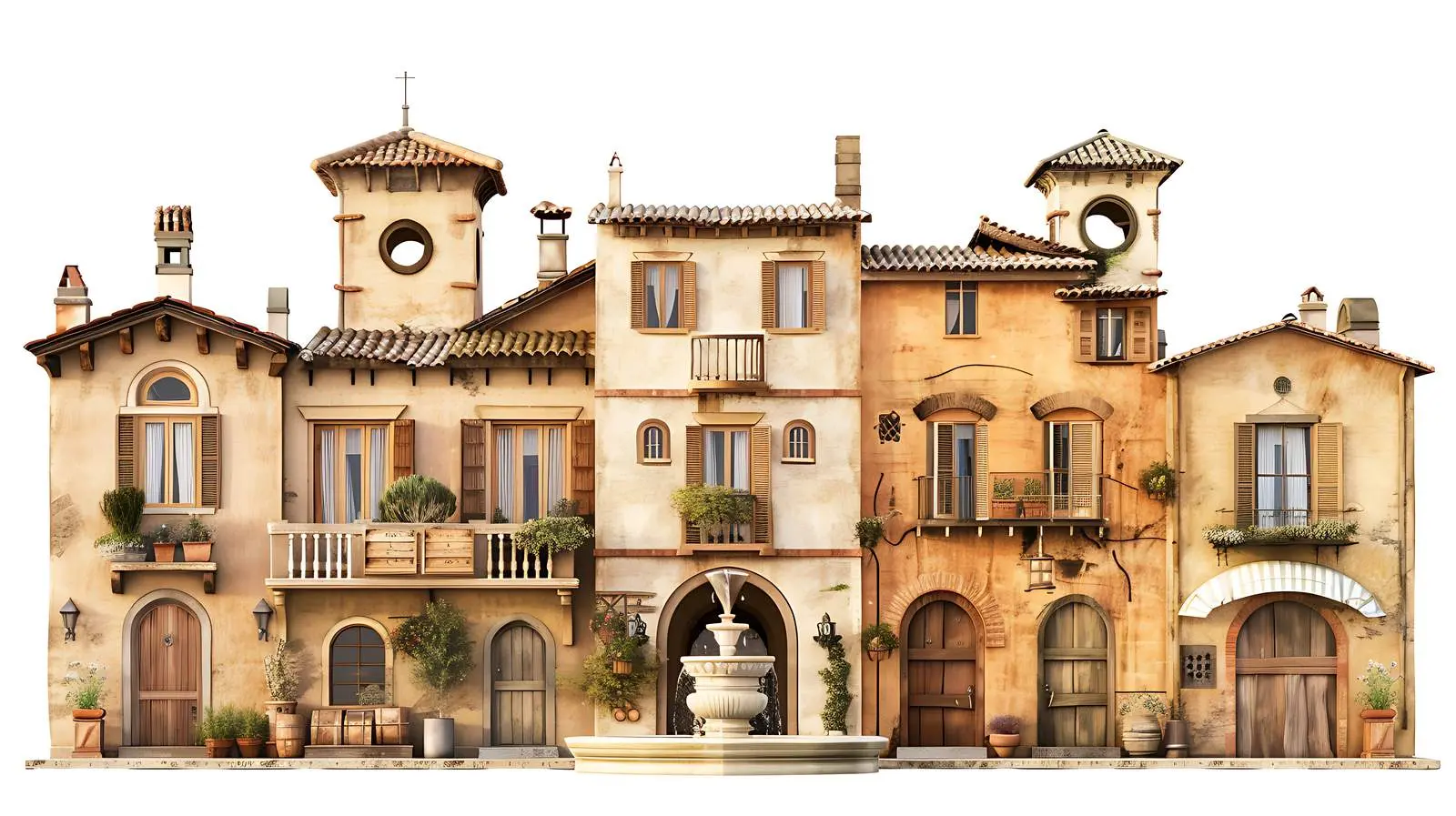 Charming Italian Village Amidst Mountain Landscape — free download from Dotvec