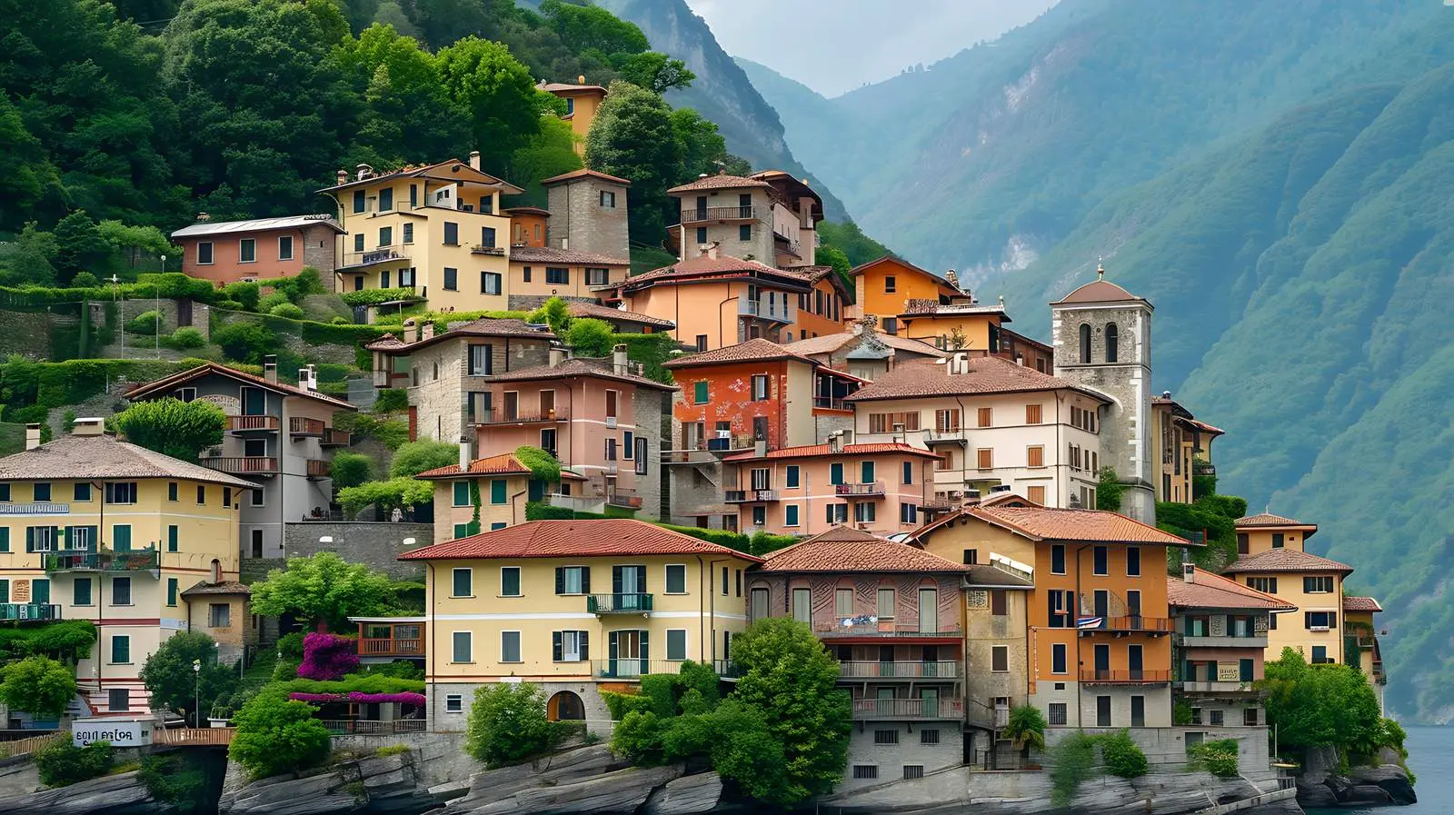 Ancient Italian Architecture in Mountain Village – free nature and architecture image from Dotvec