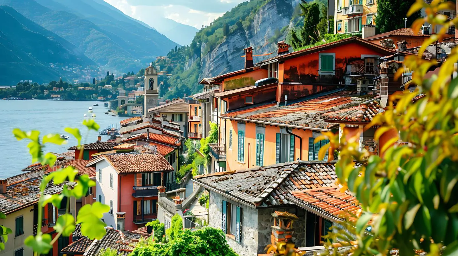 Ancient Italian Village in Mountain Landscape – free nature and architecture image from Dotvec