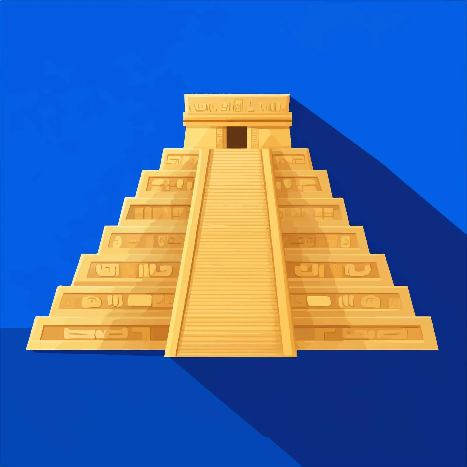 Ancient Maya Pyramid Icon Vector Illustration — free download from Dotvec