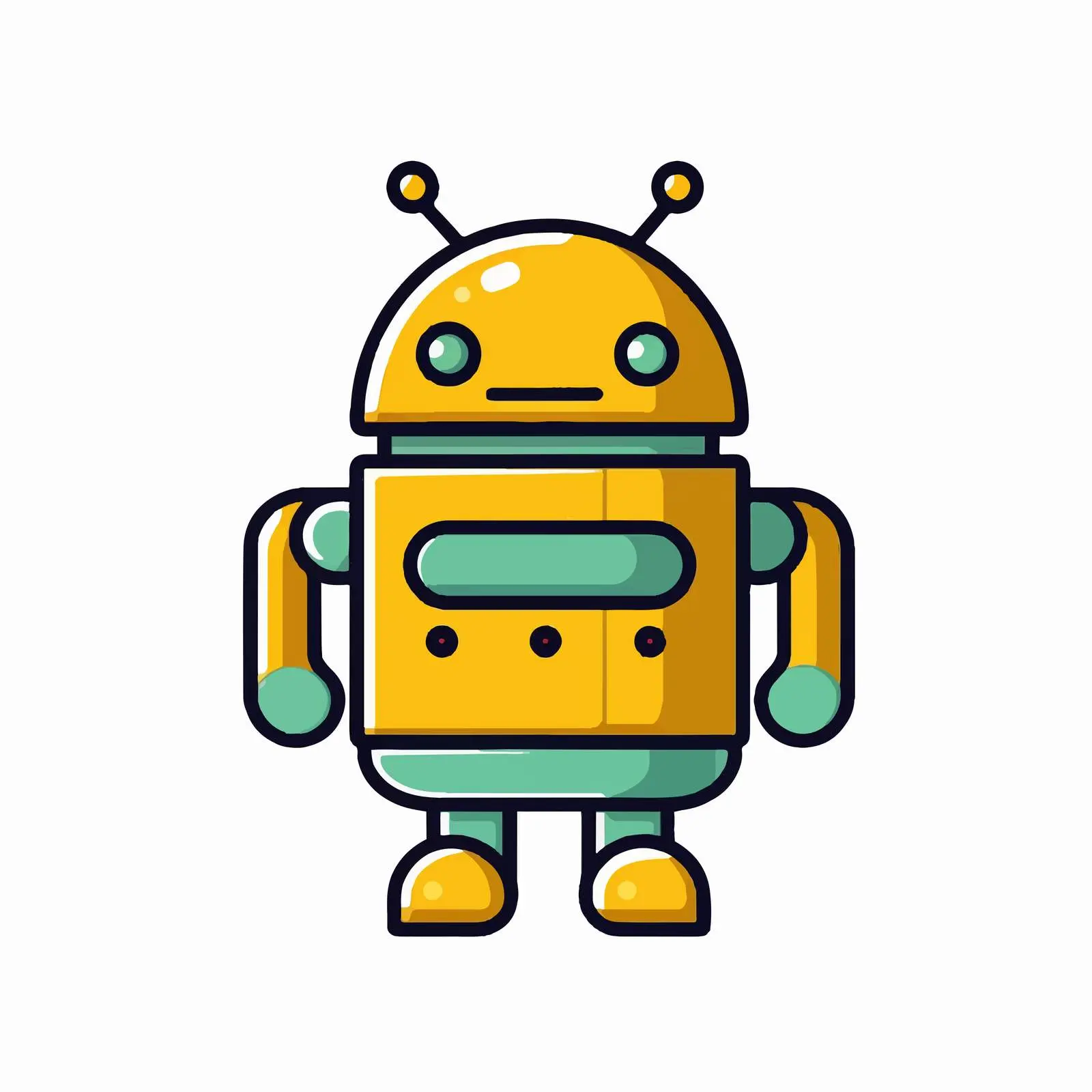 Flat Color Android Droid Robot Icon — free download from Dotvec
