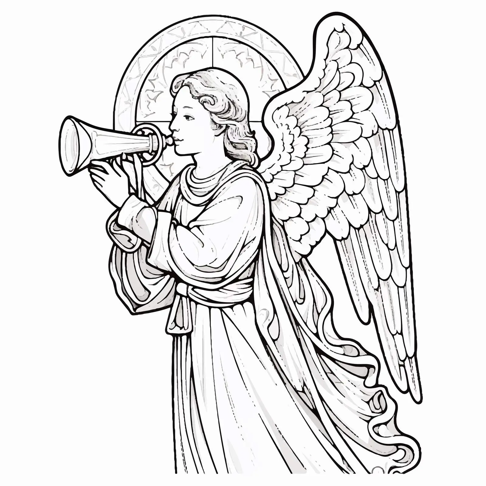 Angel Blowing Horn Voice of God Illustration – free illustration design image from Dotvec