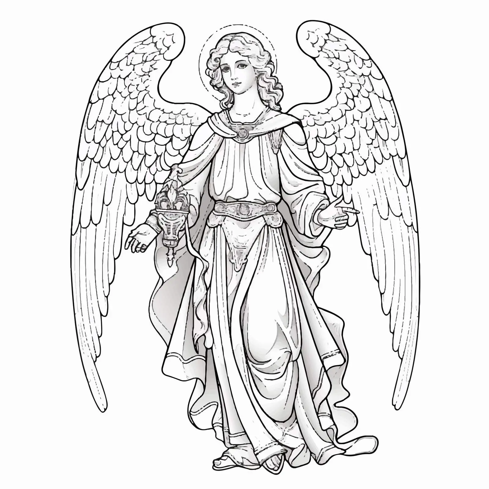 Byzantine Angel Coloring Page for Christians — free download from Dotvec