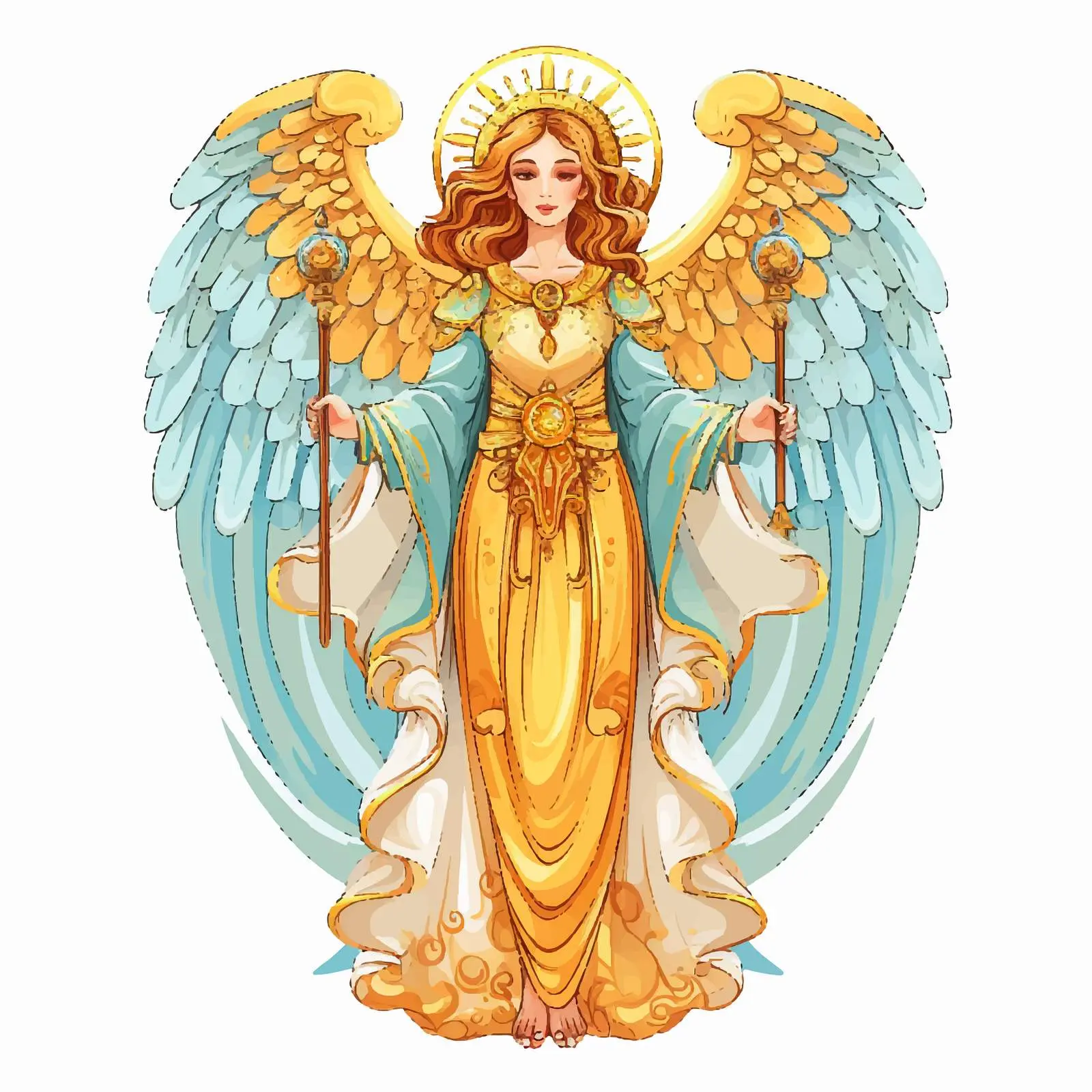 Byzantine Style Angel Cartoon Vector Illustration — free download from Dotvec