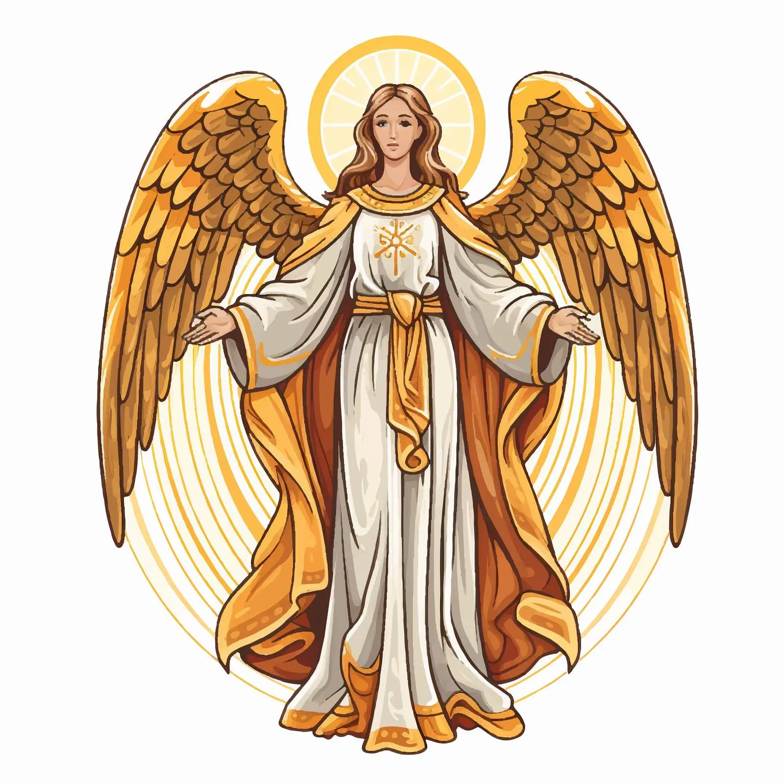 Byzantine Style Cartoon Angel Vector Illustration – free isolated illustration image from Dotvec