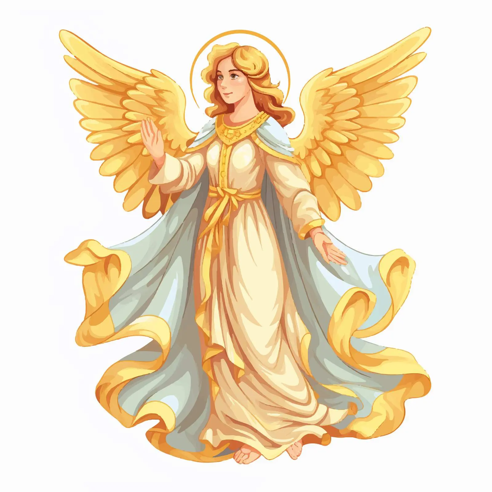 Byzantine Style Angel Cartoon Vector Illustration — free download from Dotvec
