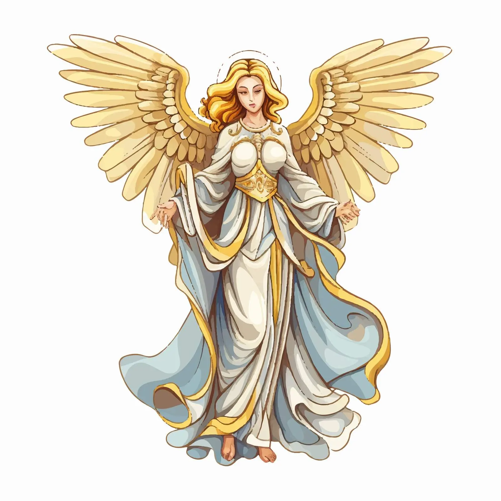 Byzantine Style Angel Cartoon Vector Illustration — free download from Dotvec